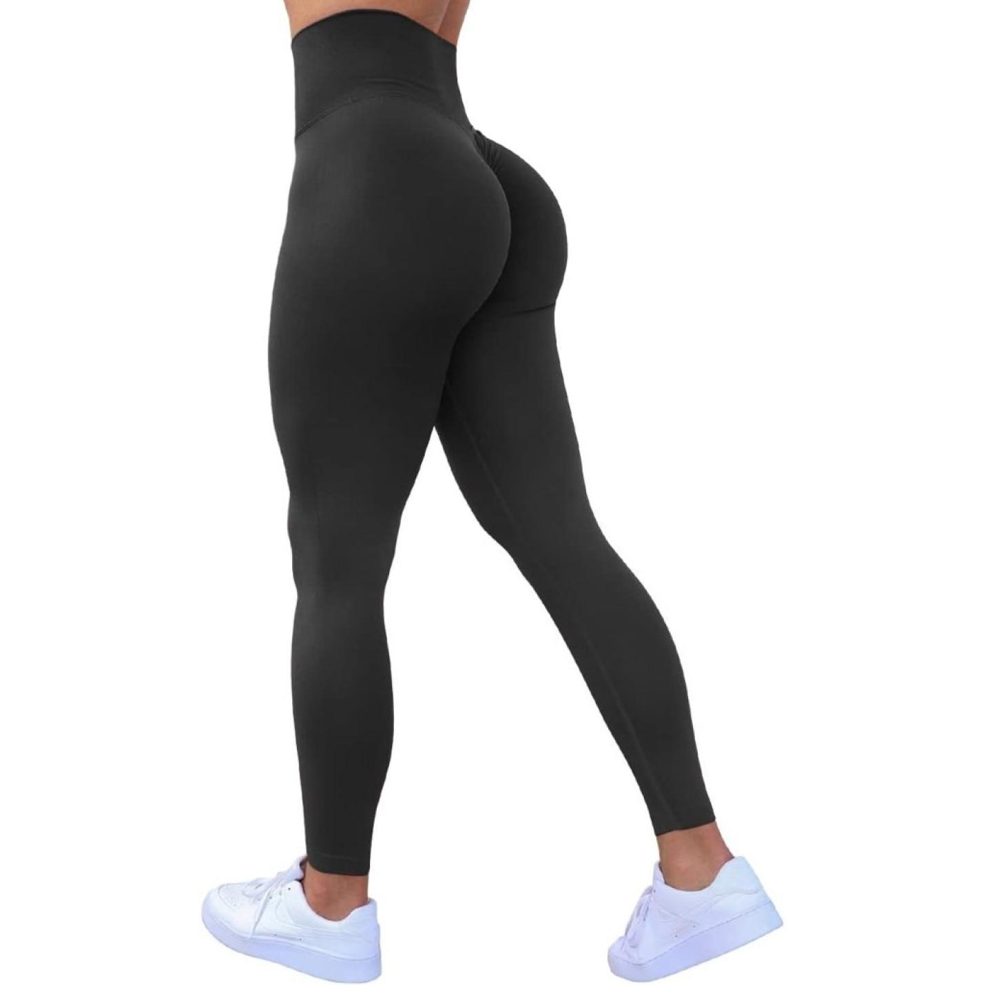 Compressie Sportlegging voor dames Yoga Lange Slim Fit Fitness Gymbroek Ondoorzichtige Scrunch Butt Yogabroek Naadloos Push up Hoge taille Workout Fitness Jogging S 4 Zwart Webshoplocatie