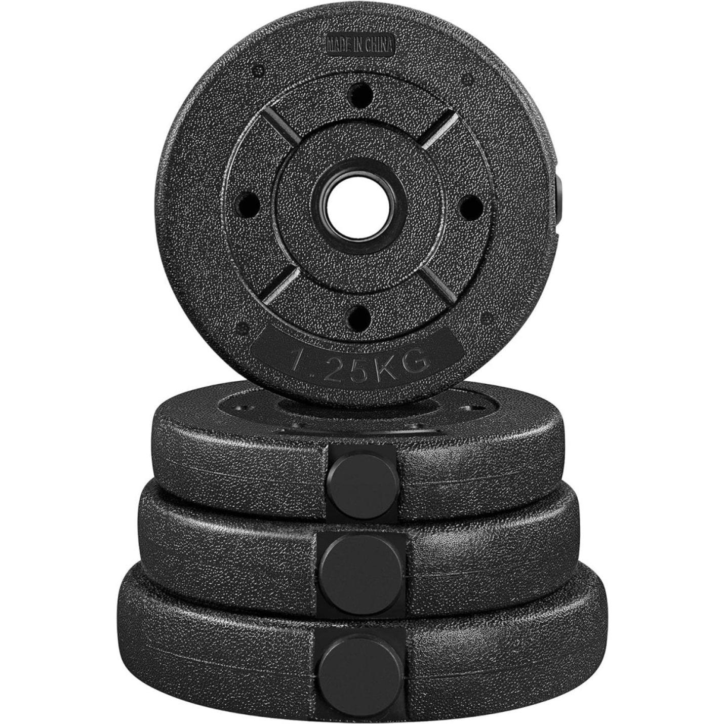 Een stapel van 25 kg De perfecte halterset voor krachttraining thuis.