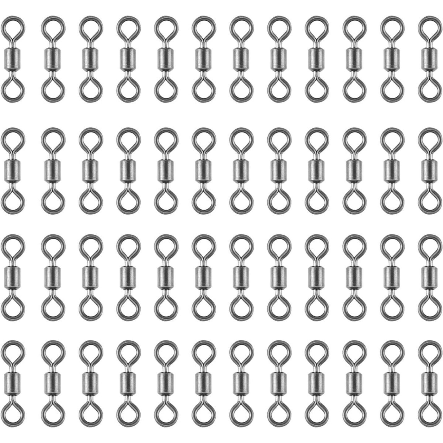 Een raster van De ultieme viswervels voor elke visser, symmetrisch gerangschikt op een witte achtergrond voor gebruik in metaalconstructie.