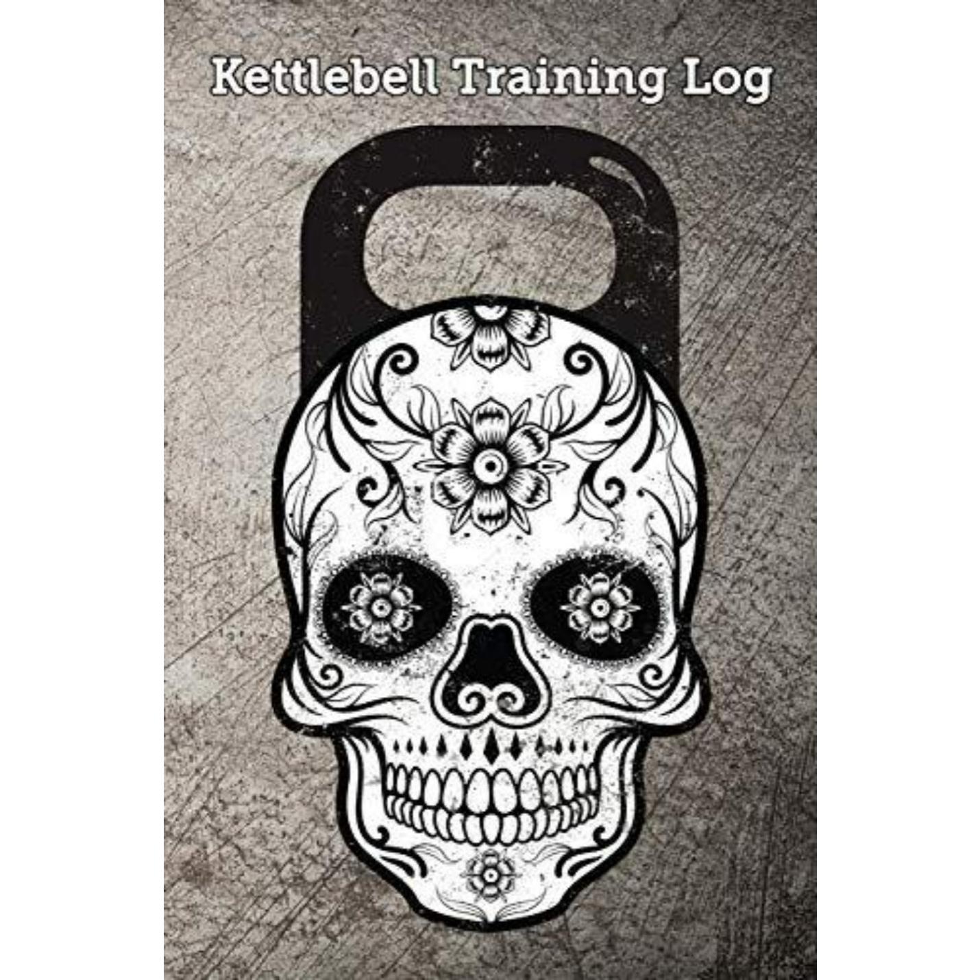 Kettlebell-trainingslogboek: houd uw training bij met een schedelontwerp op de omslag.