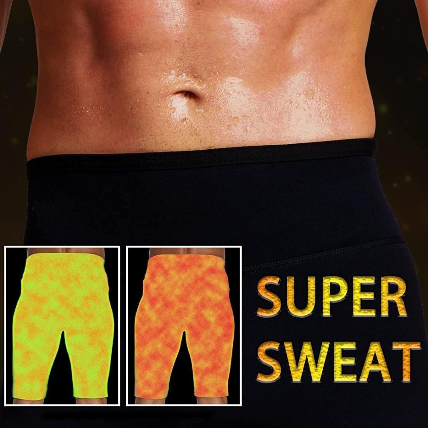 Mannen Zweet Sauna Shorts Body Shaper Gewichtsverlies Broek Workout Afslanken Hot Yoga Capri Tummy Fat Burner Taille trainer - happygetfit.com