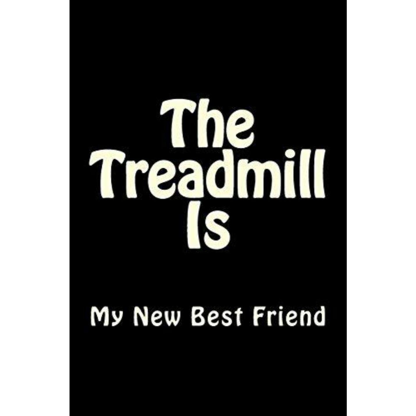 De loopband is mijn nieuwe beste vriend: Blank Lined Workout Journal 6x9 - Grappig cadeaunotitieboekje voor sportschooljunkies op een zwarte achtergrond met de tekst "de loopband is mijn nieuwe beste vriend, sportschoolrat" in witte vetgedrukte letters.