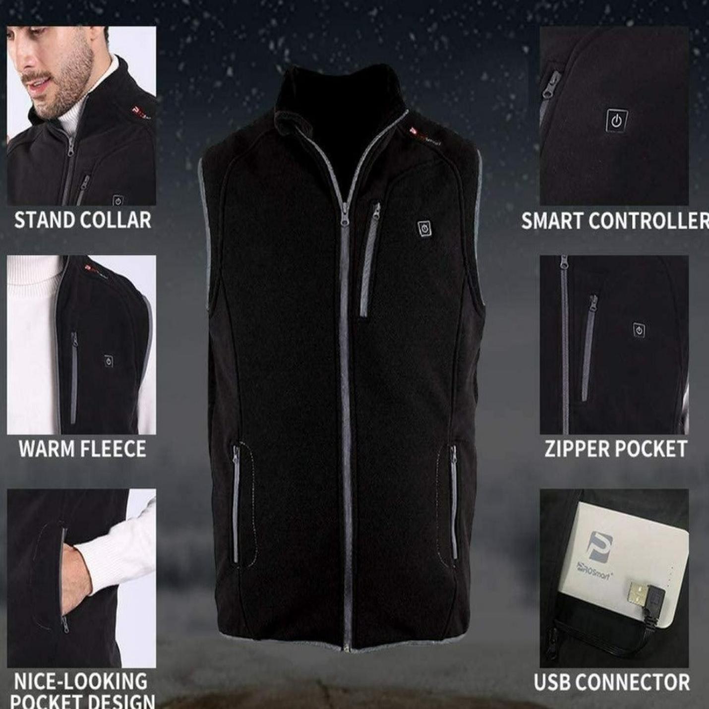 Verwarmd vest met USB-batterij: warm en comfortabel, waar je ook bent gebogen display
