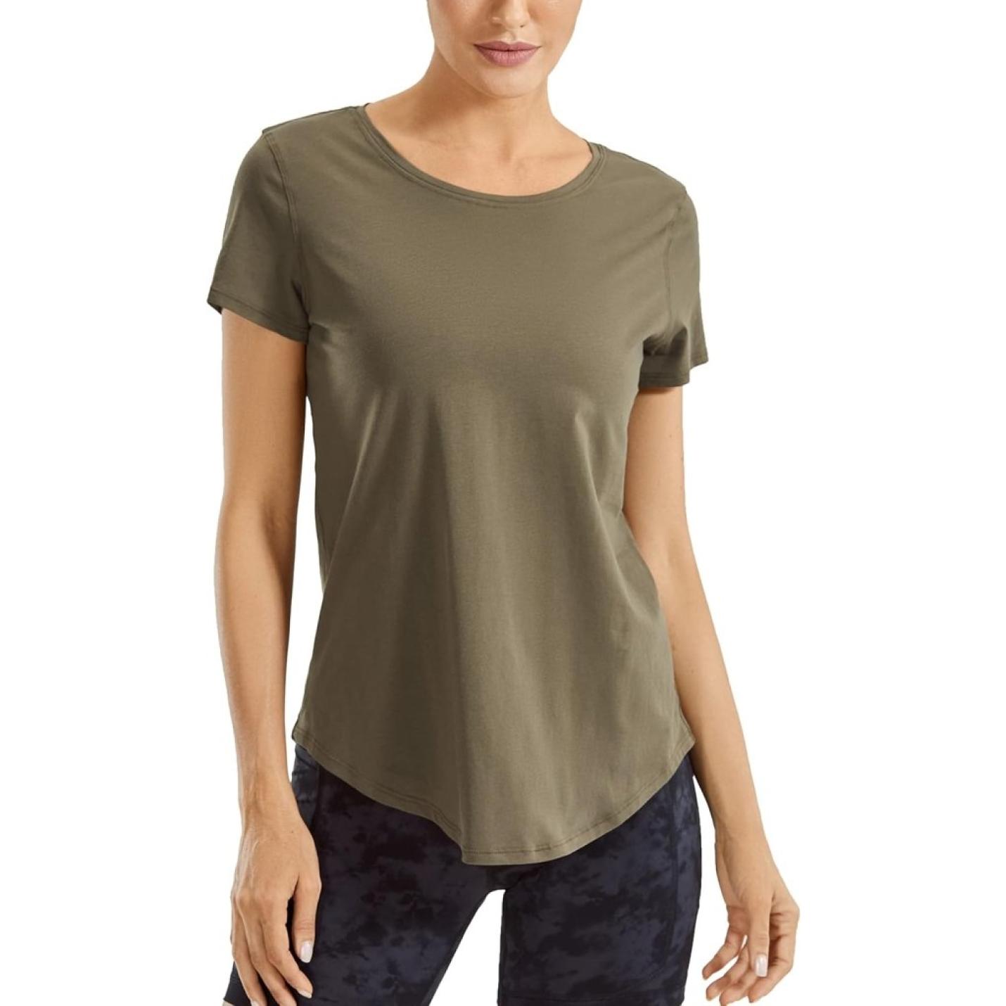 YOGA Vrouwen Sport T-Shirt Korte Mouw Fitness Gym Running Shirt Crewneck Licht Yoga Tops Zomer Top - happygetfit.com