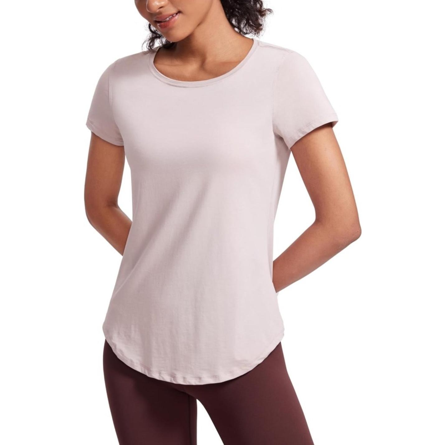 YOGA Vrouwen Sport T-Shirt Korte Mouw Fitness Gym Running Shirt Crewneck Licht Yoga Tops Zomer Top - happygetfit.com