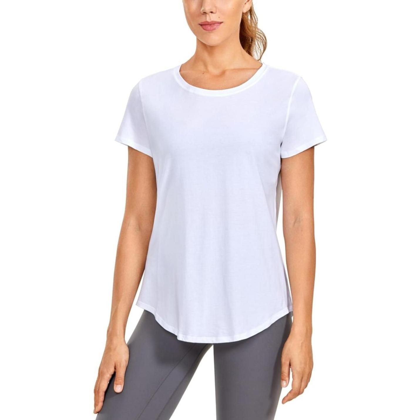 YOGA Vrouwen Sport T-Shirt Korte Mouw Fitness Gym Running Shirt Crewneck Licht Yoga Tops Zomer Top - happygetfit.com