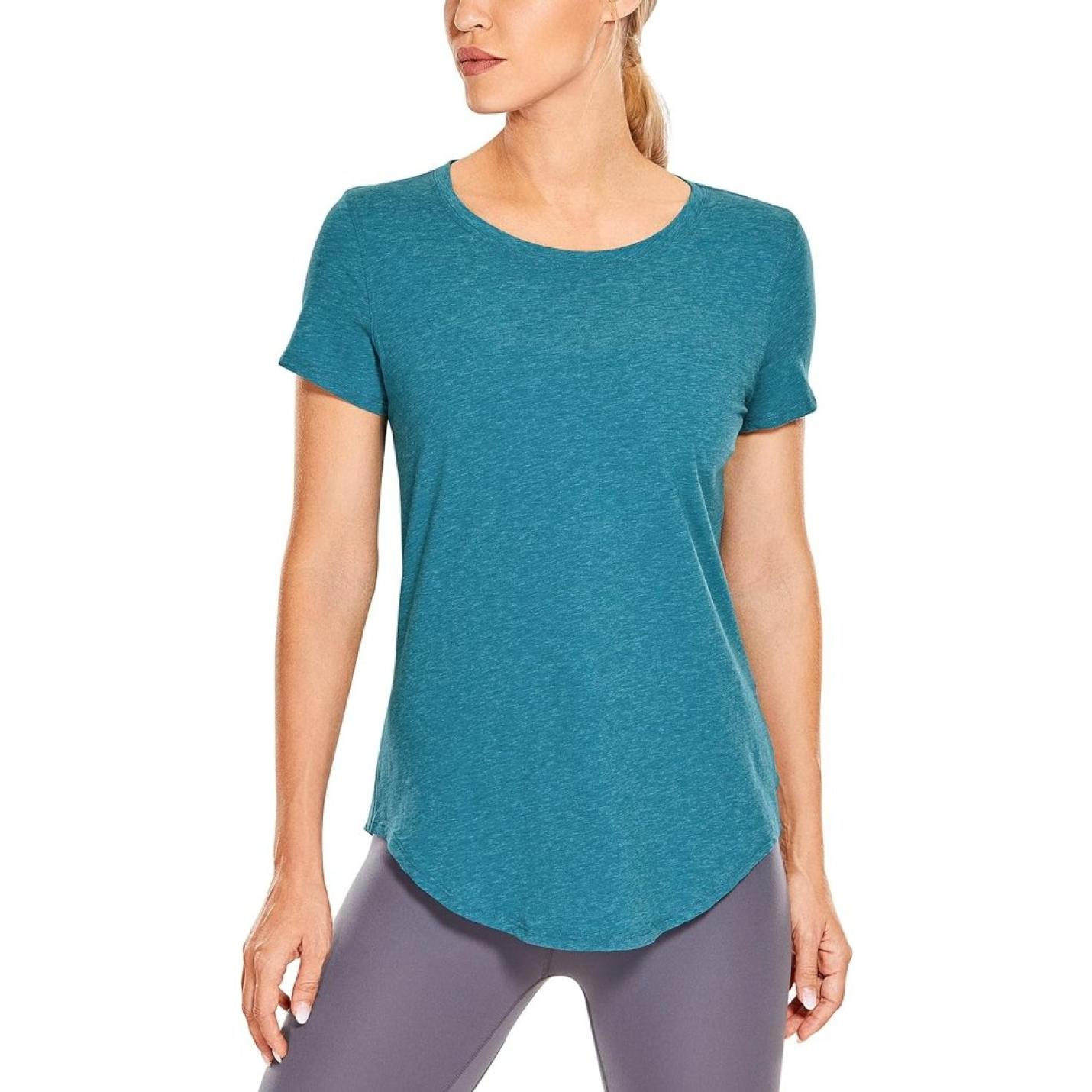 YOGA Vrouwen Sport T-Shirt Korte Mouw Fitness Gym Running Shirt Crewneck Licht Yoga Tops Zomer Top - happygetfit.com