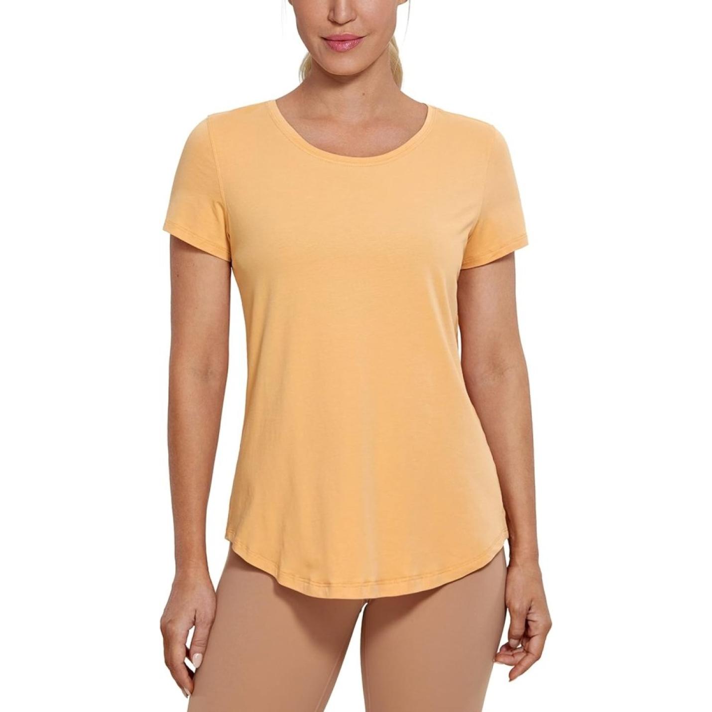 YOGA Vrouwen Sport T-Shirt Korte Mouw Fitness Gym Running Shirt Crewneck Licht Yoga Tops Zomer Top - happygetfit.com