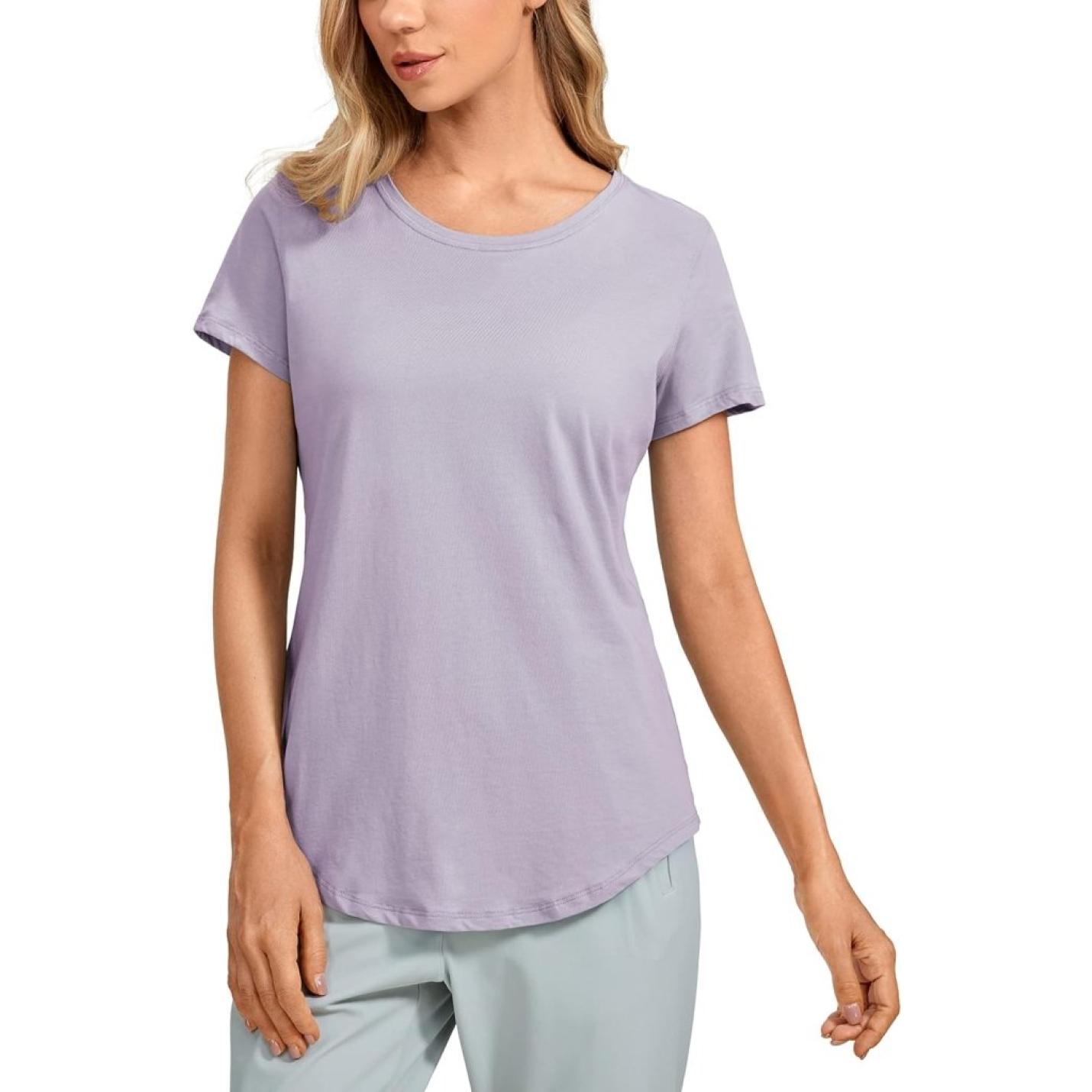 YOGA Vrouwen Sport T-Shirt Korte Mouw Fitness Gym Running Shirt Crewneck Licht Yoga Tops Zomer Top - happygetfit.com
