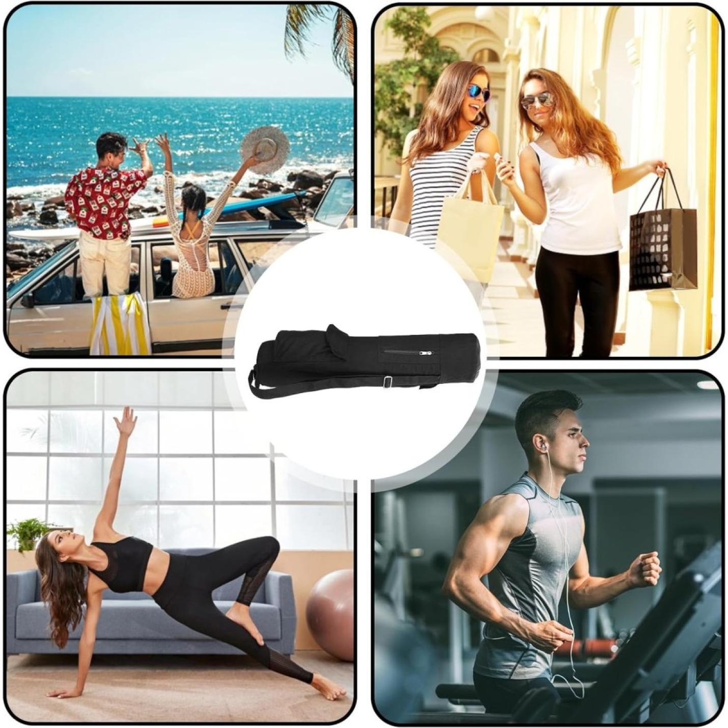 Yogatas met vak voor nat en flessenvak, multifunctionele yoga-gymtas, verstelbare schouderriem, yoga-accessoires, opbergtas voor yogamatten en yoga-accessoires, sporttas voor dames - happygetfit.com