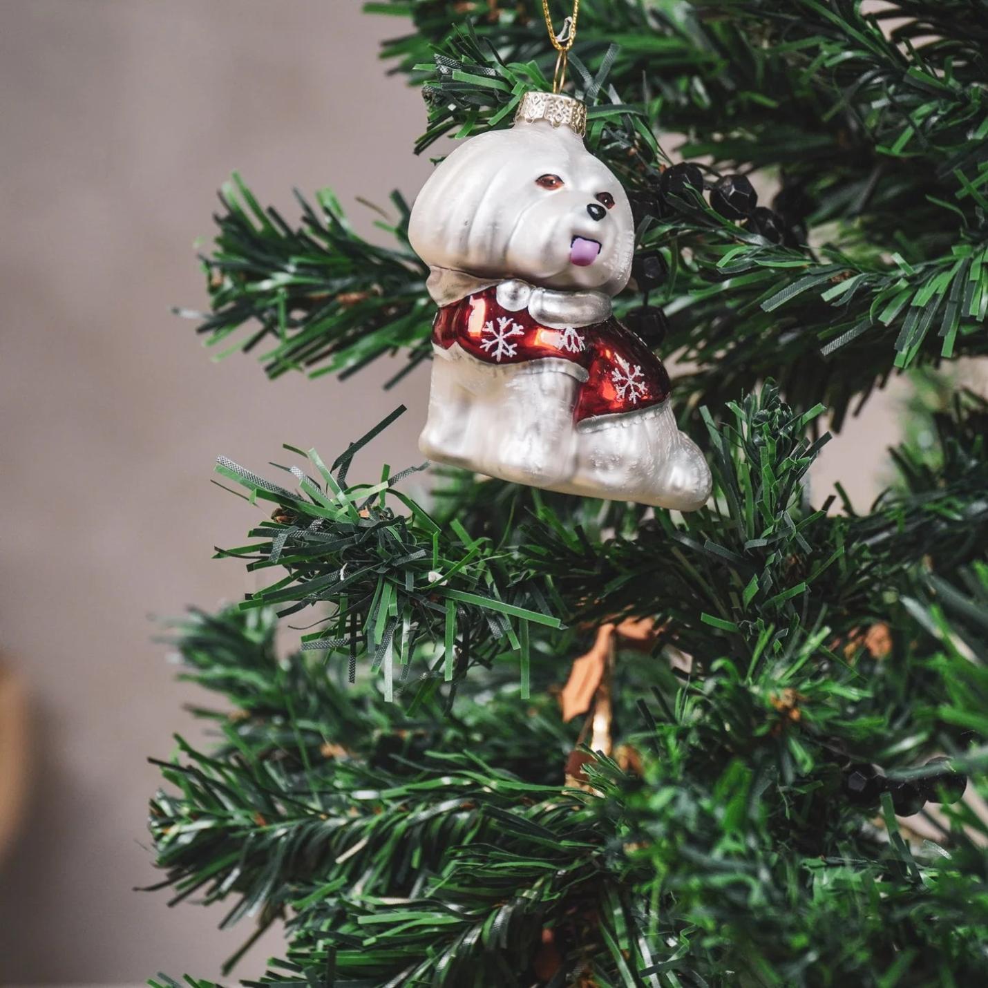 Housevitamin Kerstornament Wit hondje; Afbeelding: 2