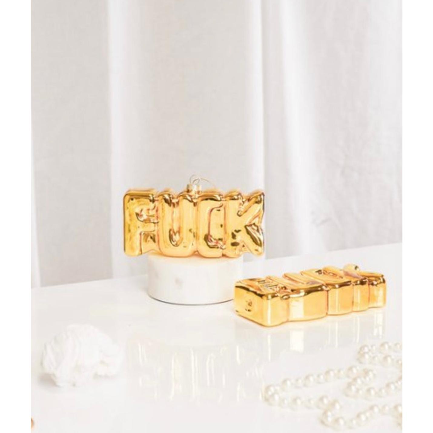 Housevitamin Kerstornament Fuck Goud; Afbeelding: 2