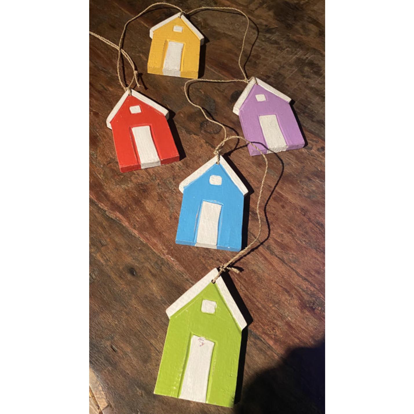 Ibiza Houten deco slinger huisjes
