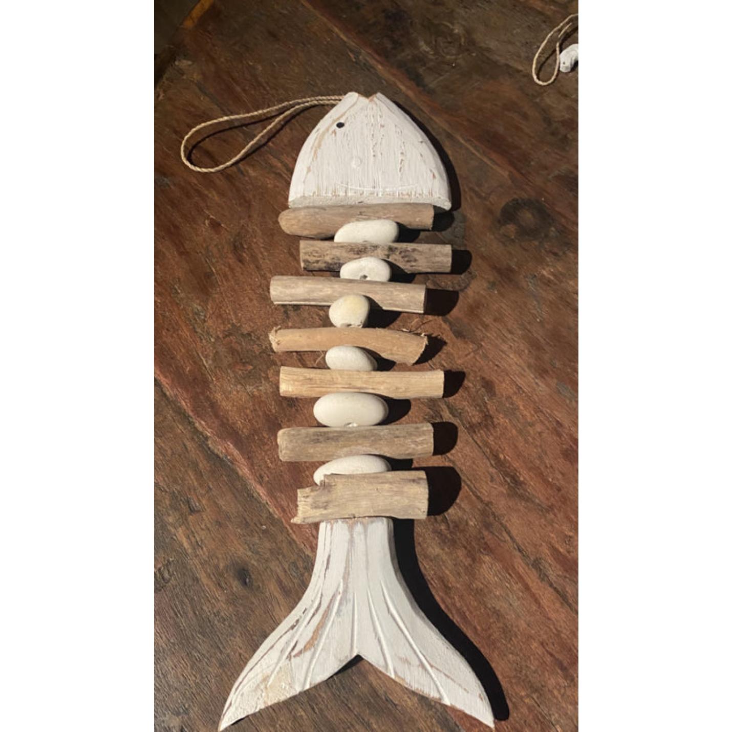 Ibiza Houten deco hanger visgraat wit