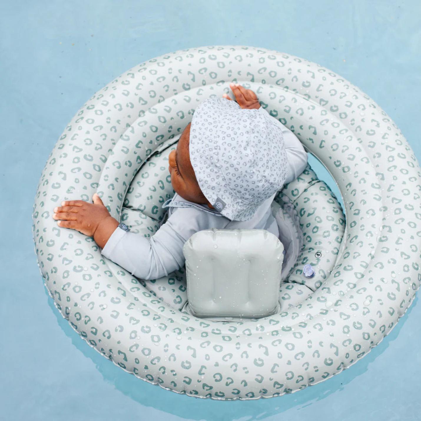 Swim Essentials Baby Float & Zwemzitje Groen Panterprint; Afbeelding: 2