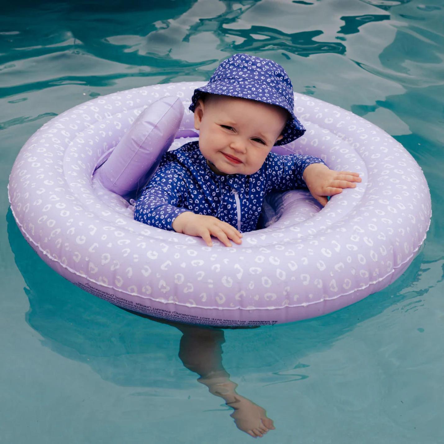 Swim Essentials Baby Float & Zwemzitje Lila Panterprint; Afbeelding: 2