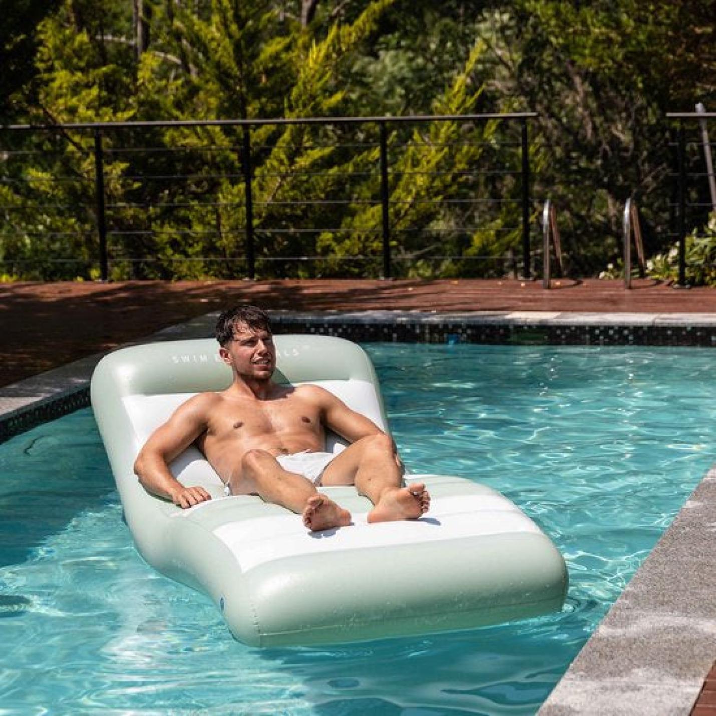 Swim Essentials Luxe Lounge Float - Luchtbed  Old Green; Afbeelding: 4