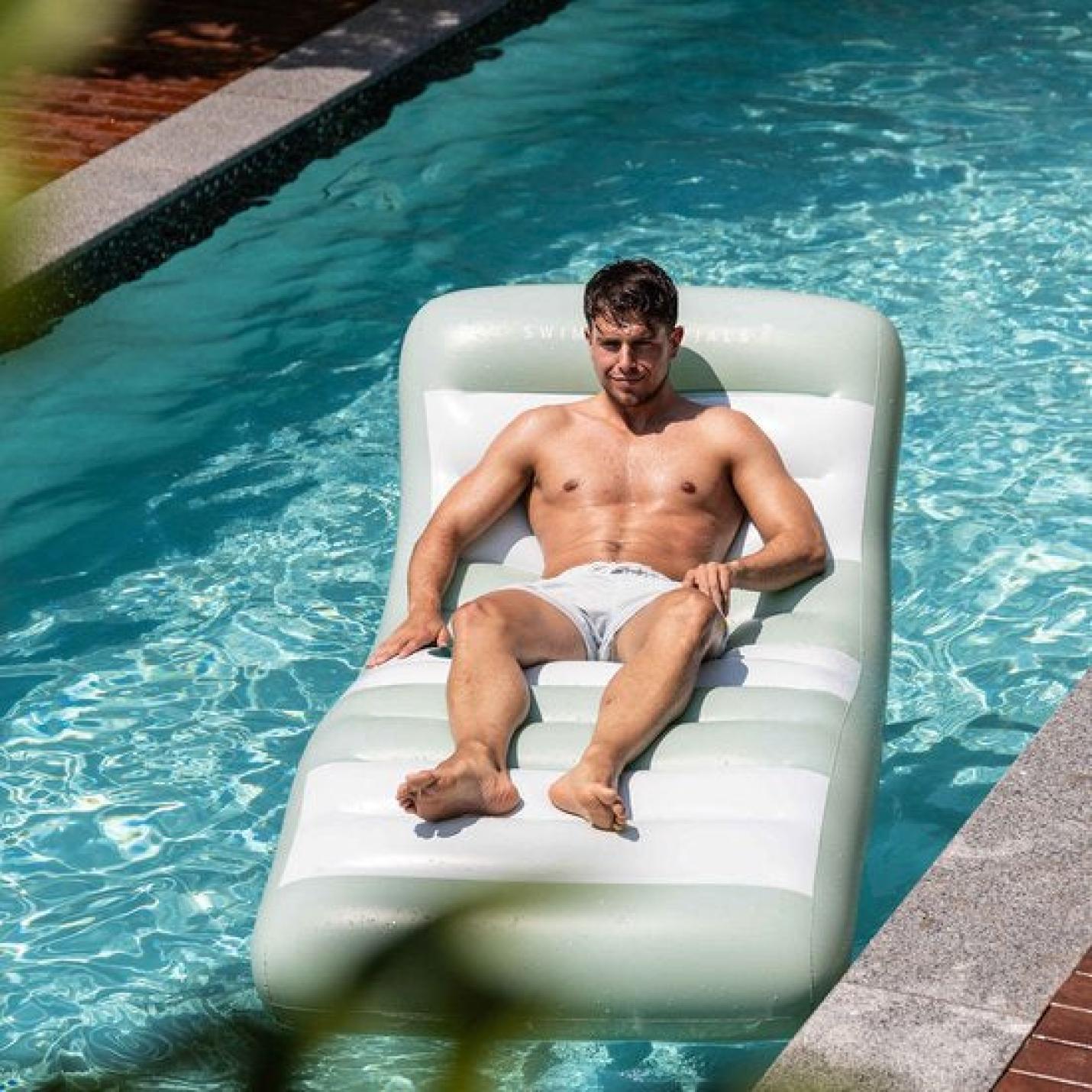 Swim Essentials Luxe Lounge Float - Luchtbed  Old Green; Afbeelding: 3