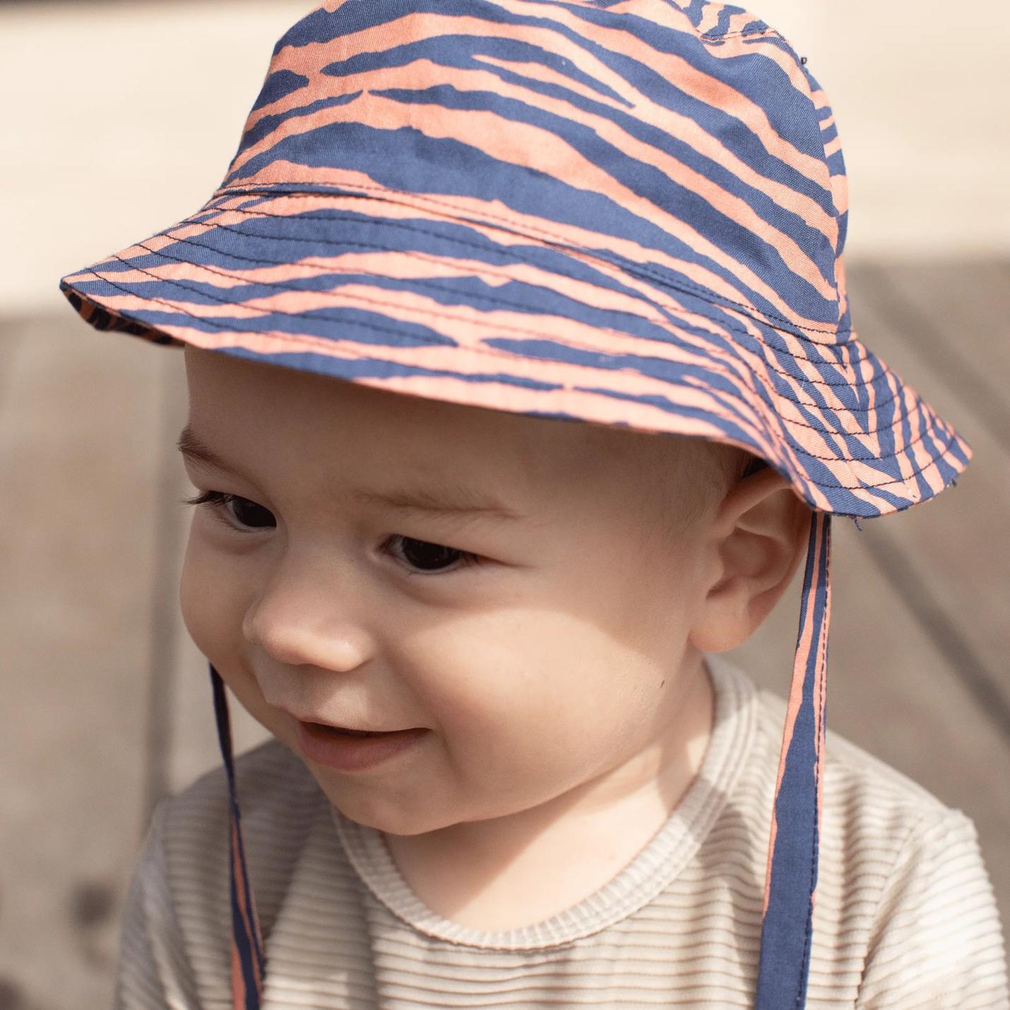 Swim Essentials  UV Zonnehoed  Blauw/Oranje Zebra - 0-1 jaar; Afbeelding: 2