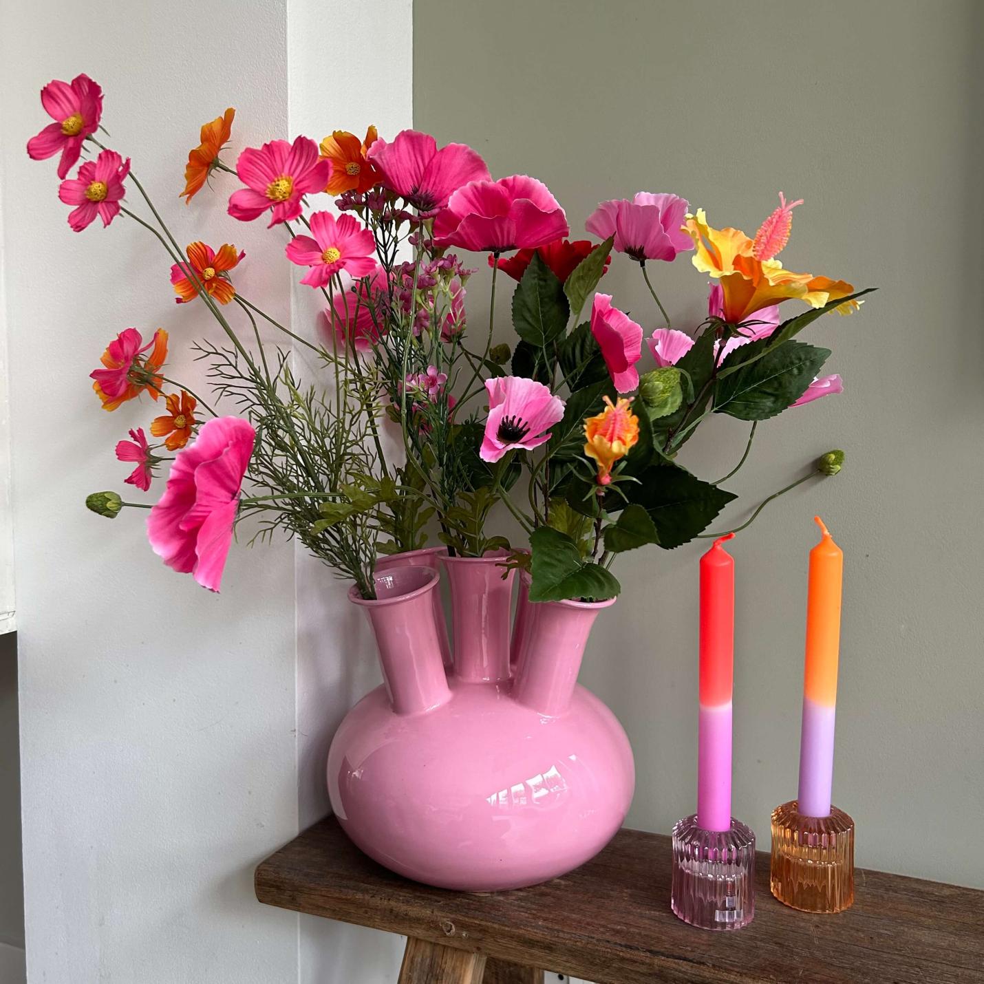 Roze Zijde Papaver Spray - 63 cm Kunstbloem; Afbeelding: 2