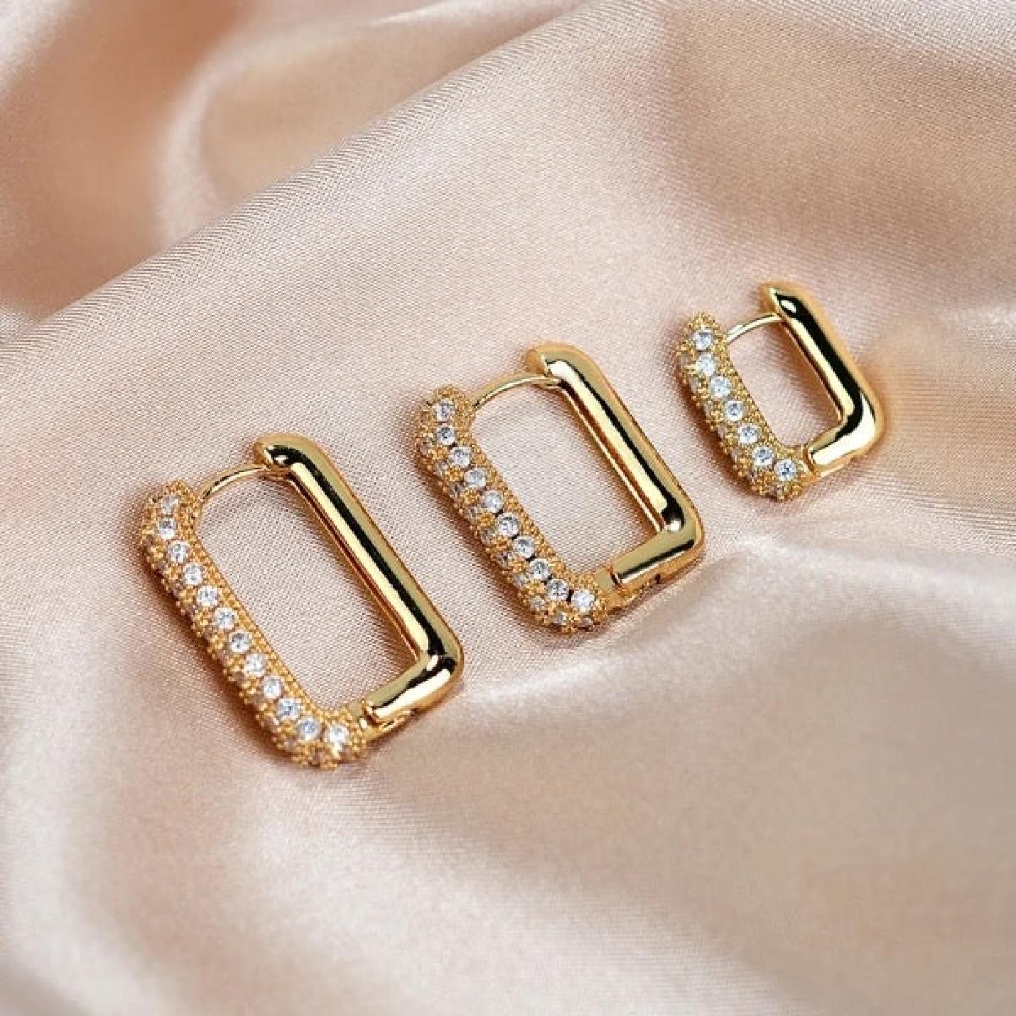 Classic Shimmer Square Earrings; Afbeelding: 2