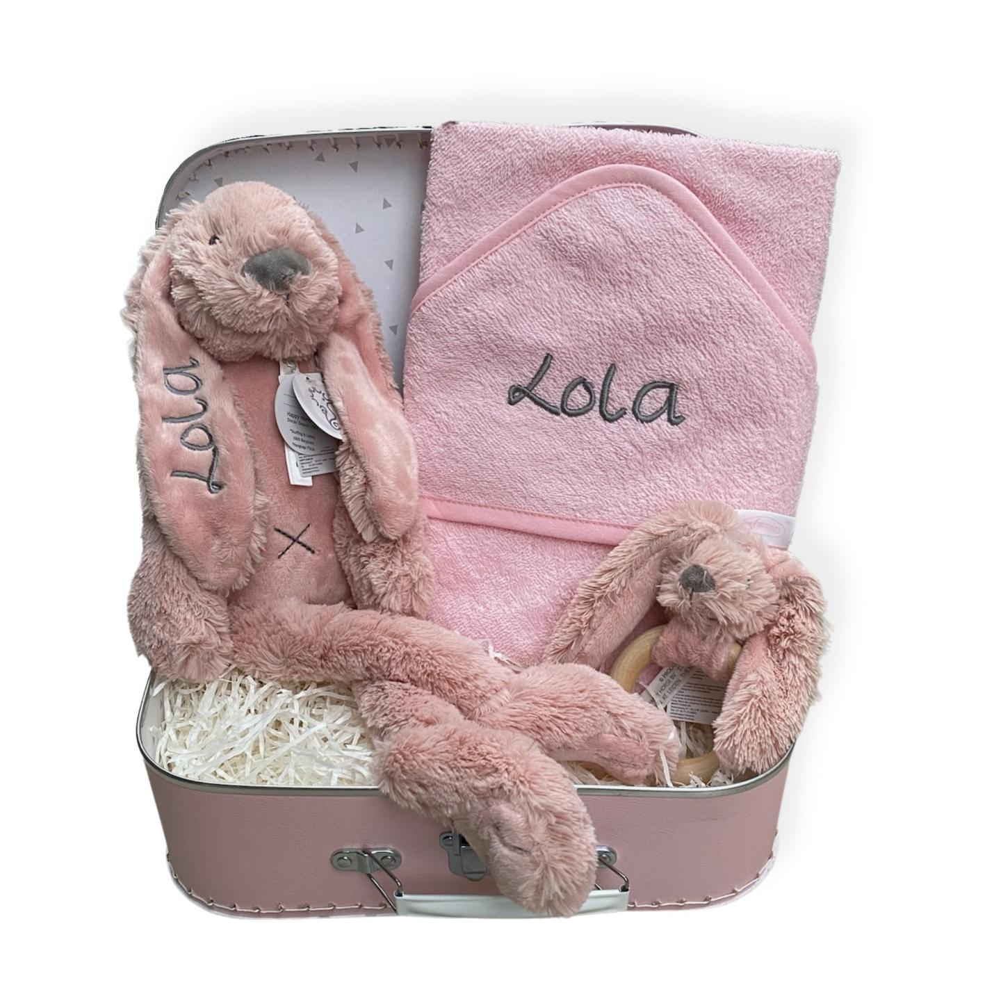 kraamcadeau koffer happy horse roze