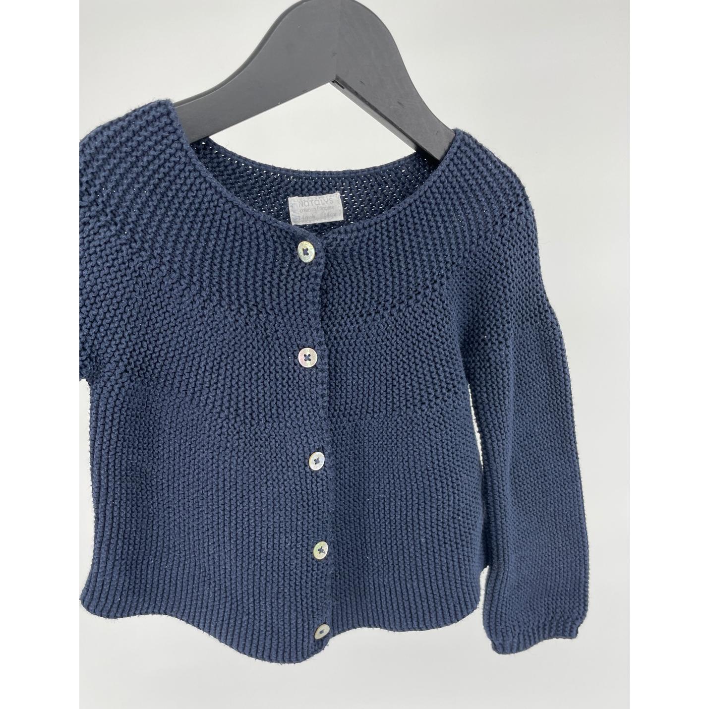 Vest Donkerblauw Gebreid Maat 86; Afbeelding: 3