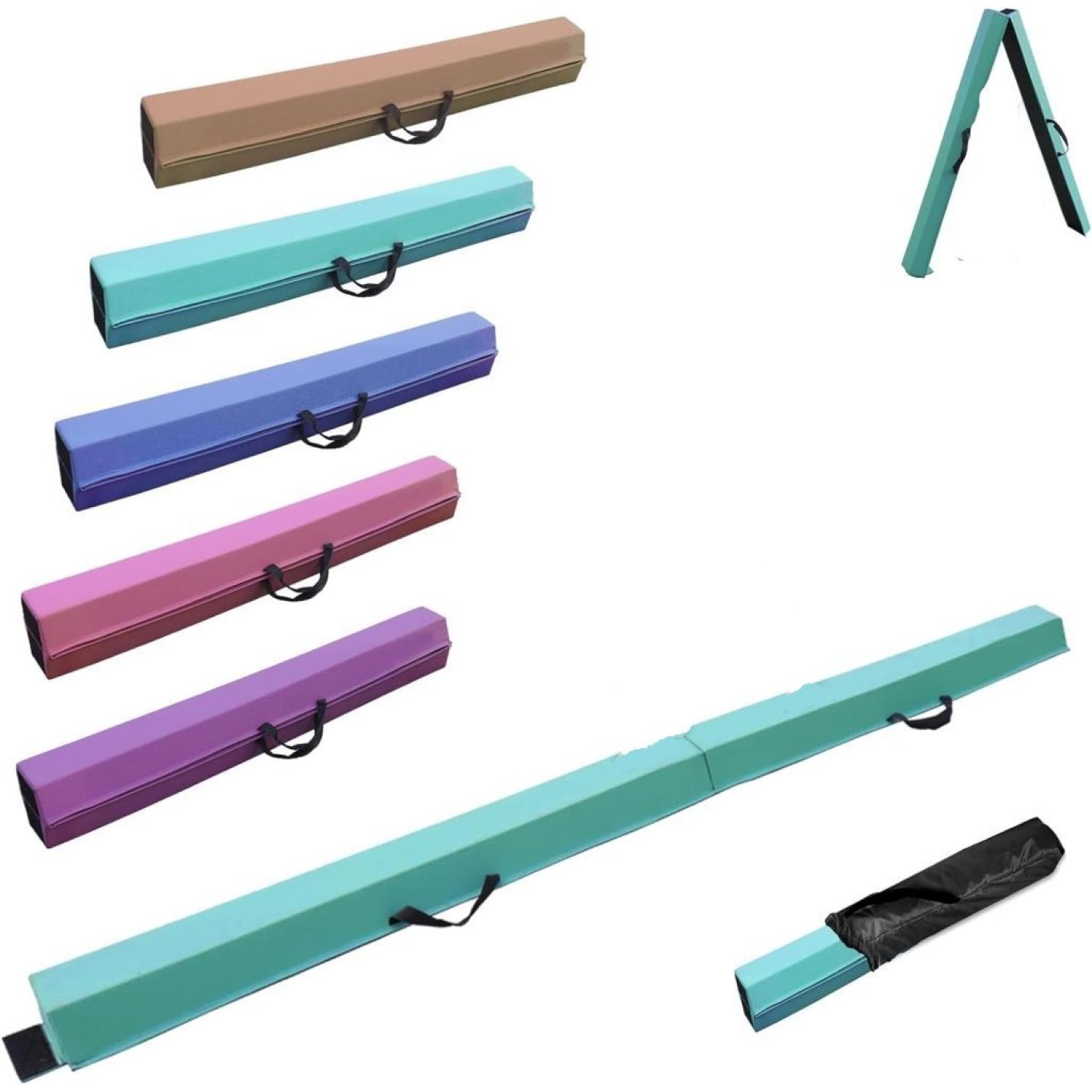 Artistieke gymnastiekbalk voor thuis, 240/270/300 cm, PU-leer, antislip rubberen basis, gymnastiekbalk voor training, praktijk, beroepsopleiding voor kinderen - happygetfit.com