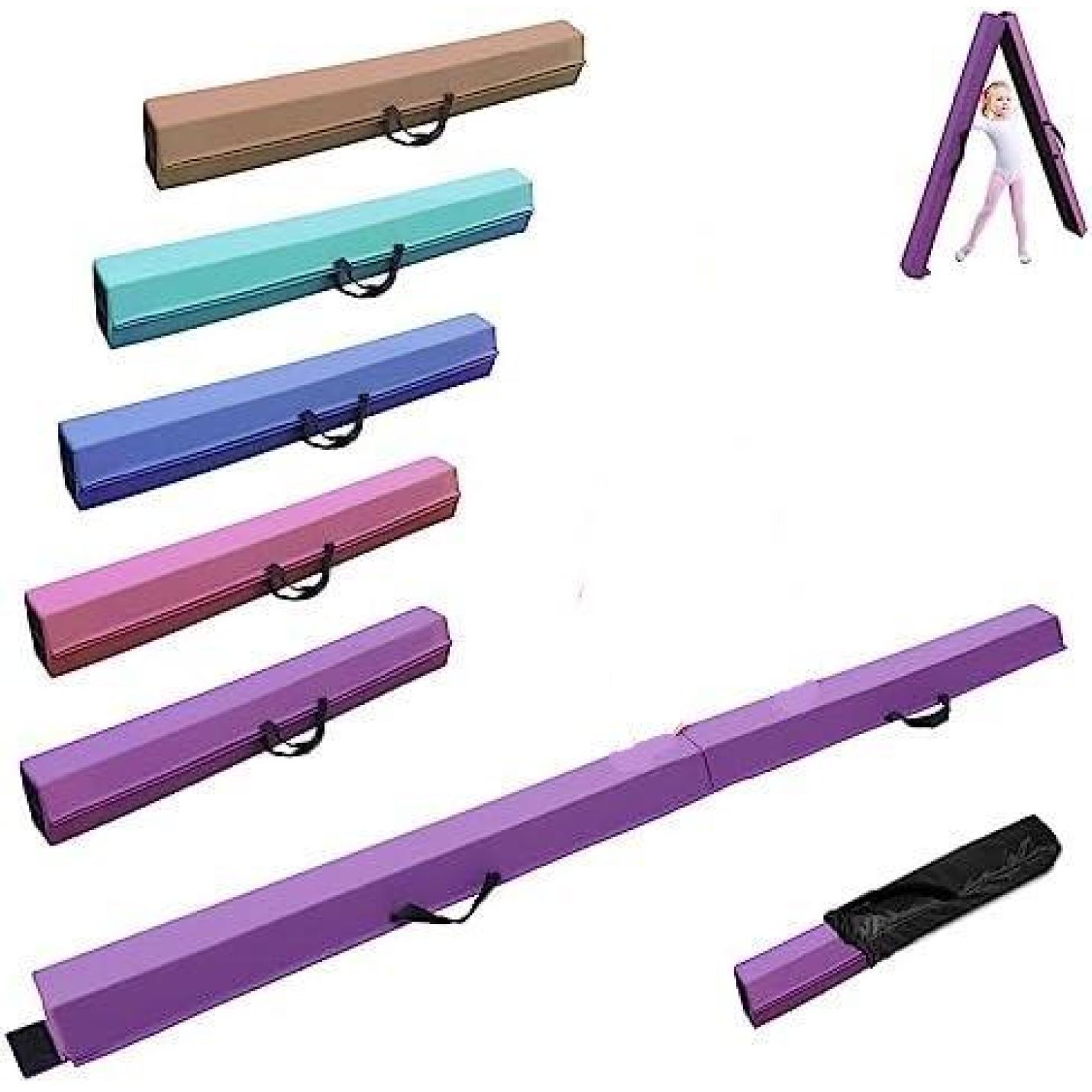 Artistieke gymnastiekbalk voor thuis, 240/270/300 cm, PU-leer, antislip rubberen basis, gymnastiekbalk voor training, praktijk, beroepsopleiding voor kinderen - happygetfit.com
