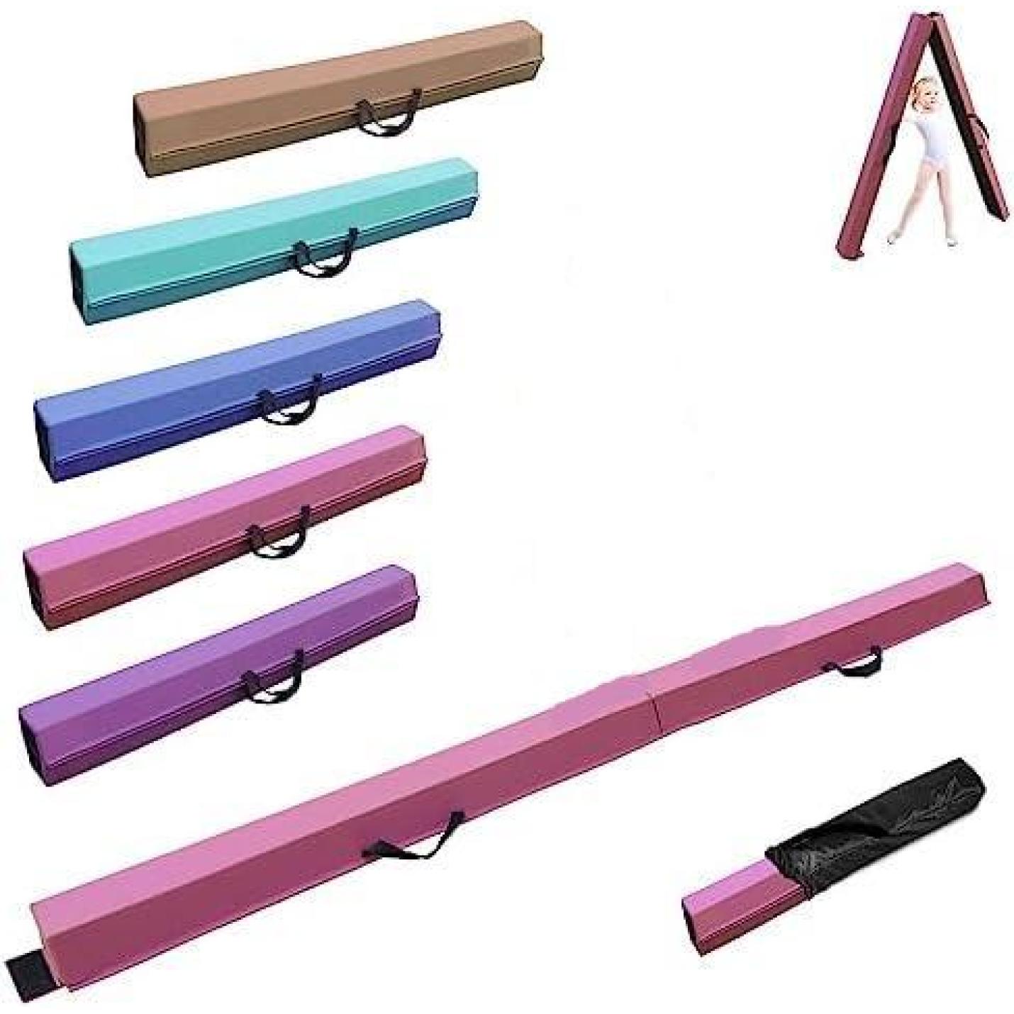 Artistieke gymnastiekbalk voor thuis, 240/270/300 cm, PU-leer, antislip rubberen basis, gymnastiekbalk voor training, praktijk, beroepsopleiding voor kinderen - happygetfit.com