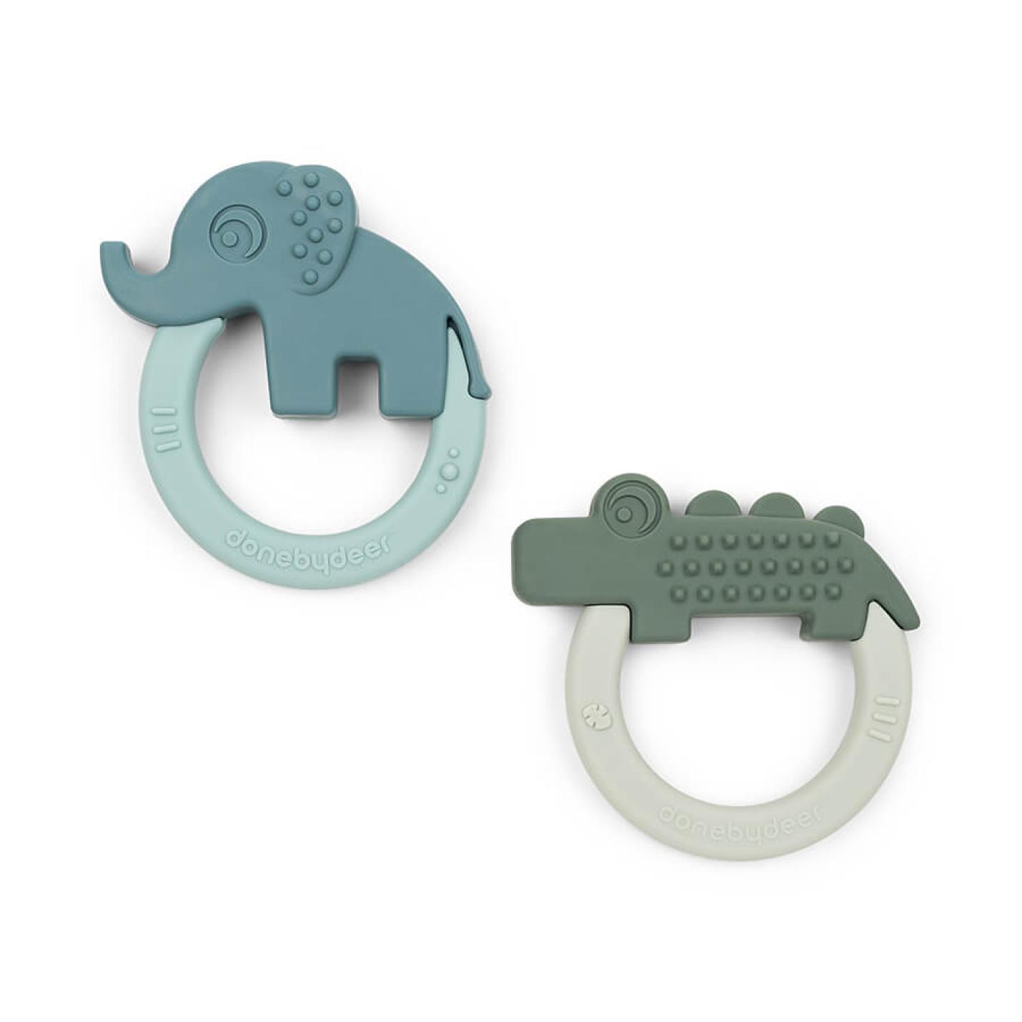 Set van 2 bijtringen green blue | Done by Deer; Afbeelding: 2