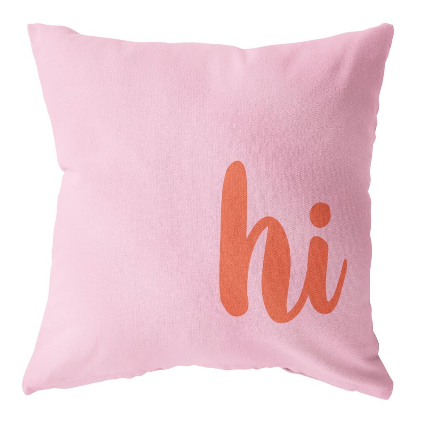 Buitenkussen Hi roze