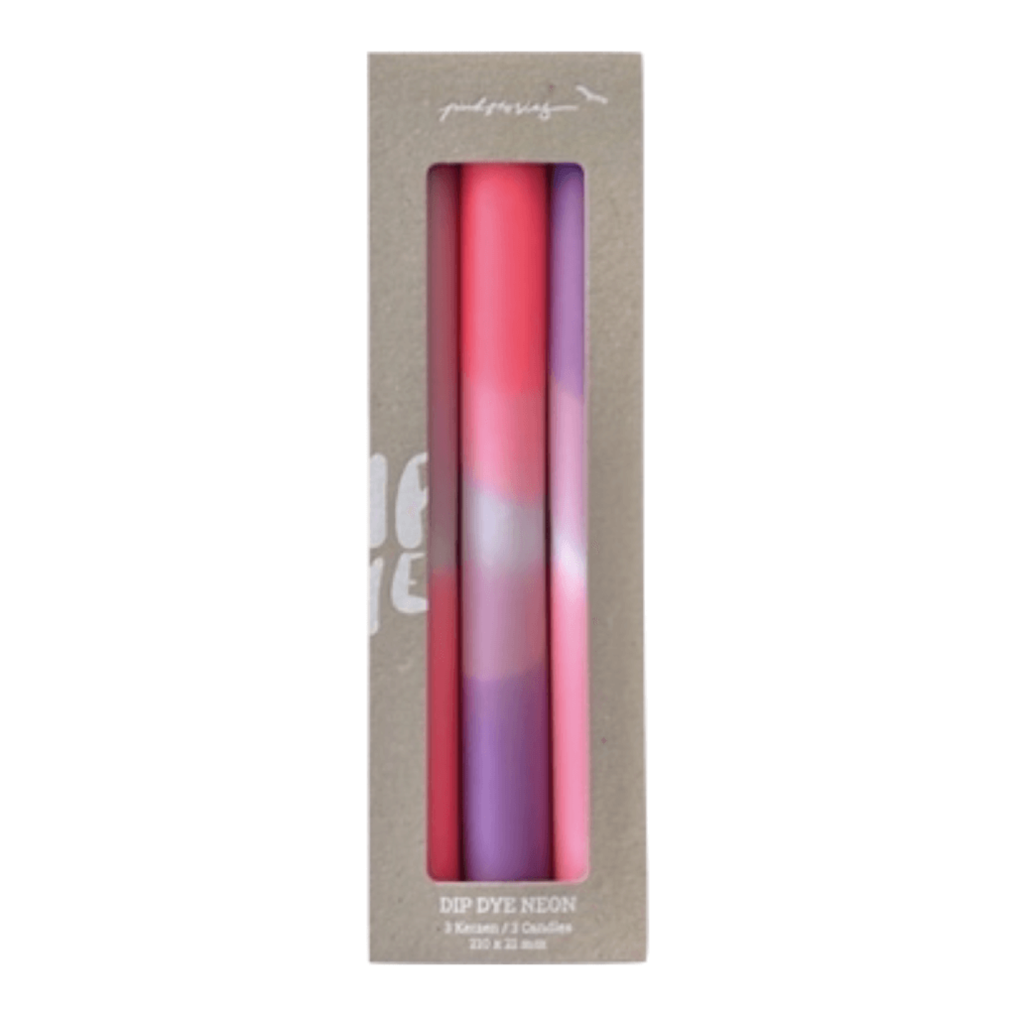Dip Dye Neon Dirty Rio kaarsen per 3 verpakt; Afbeelding: 2