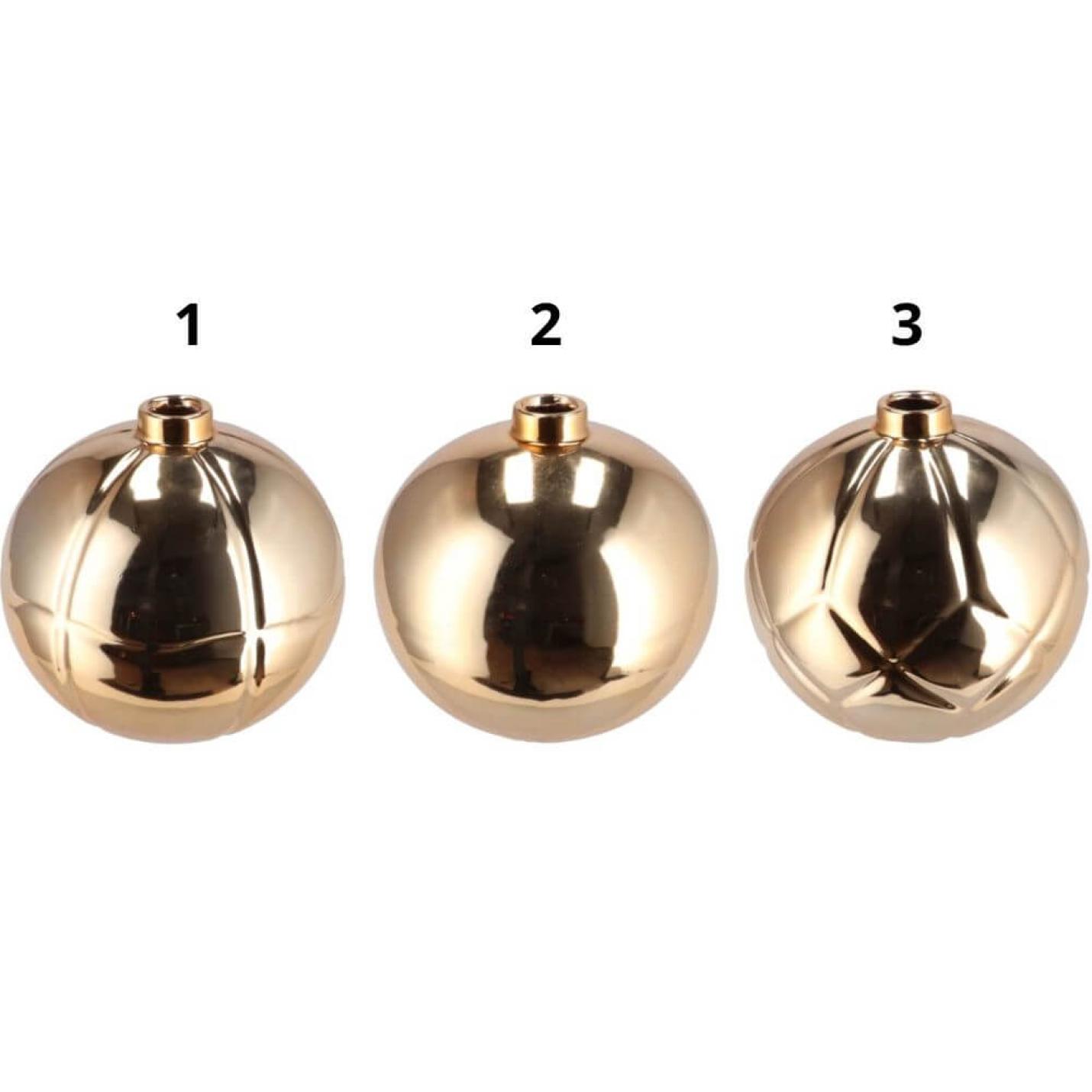 Gouden Kerstbal Vaasjes met Verschillende Prints - 2