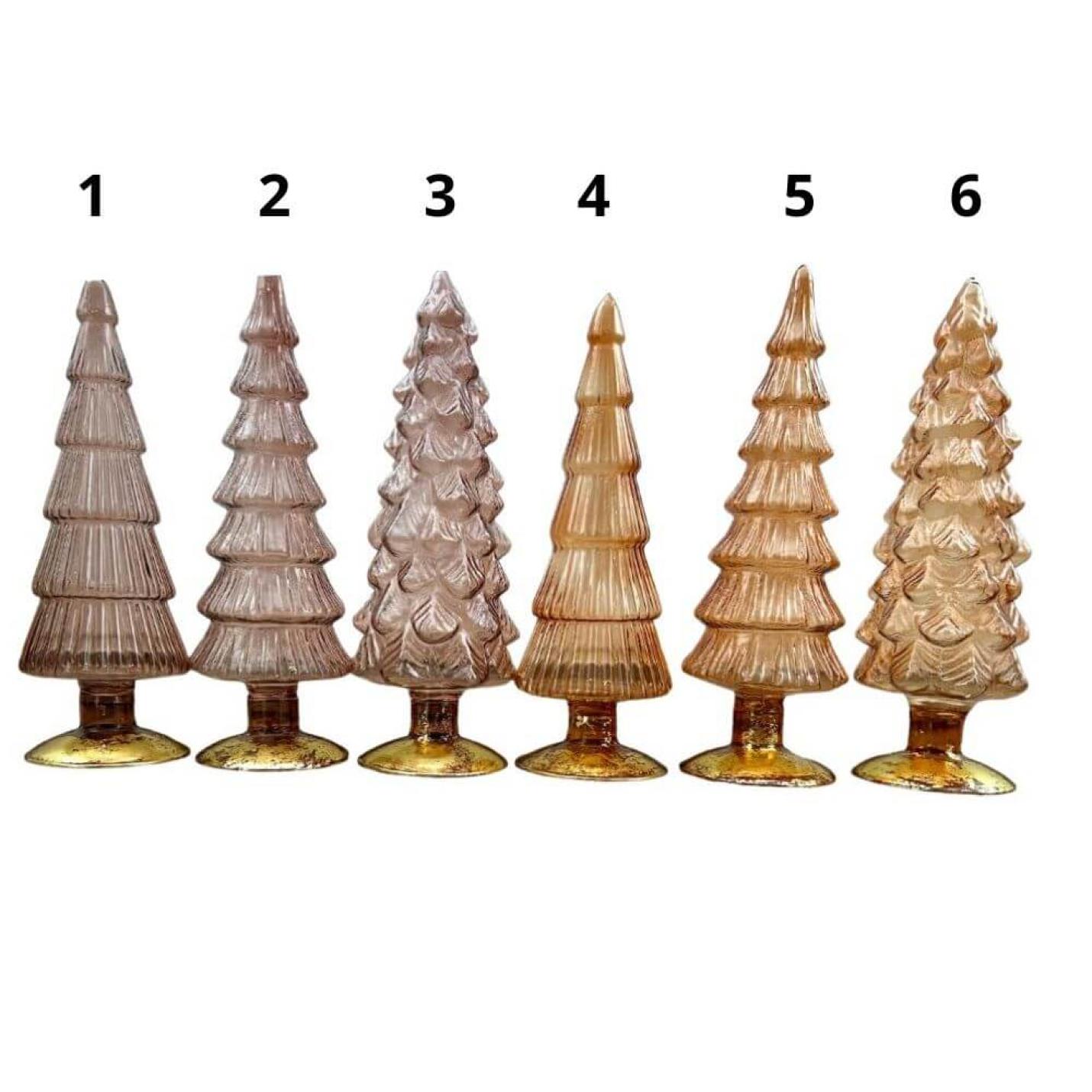 Kerstboompjes Twinkel Sand Glas in 25cm en 30cm - 1  Hoog 25cm spiegel