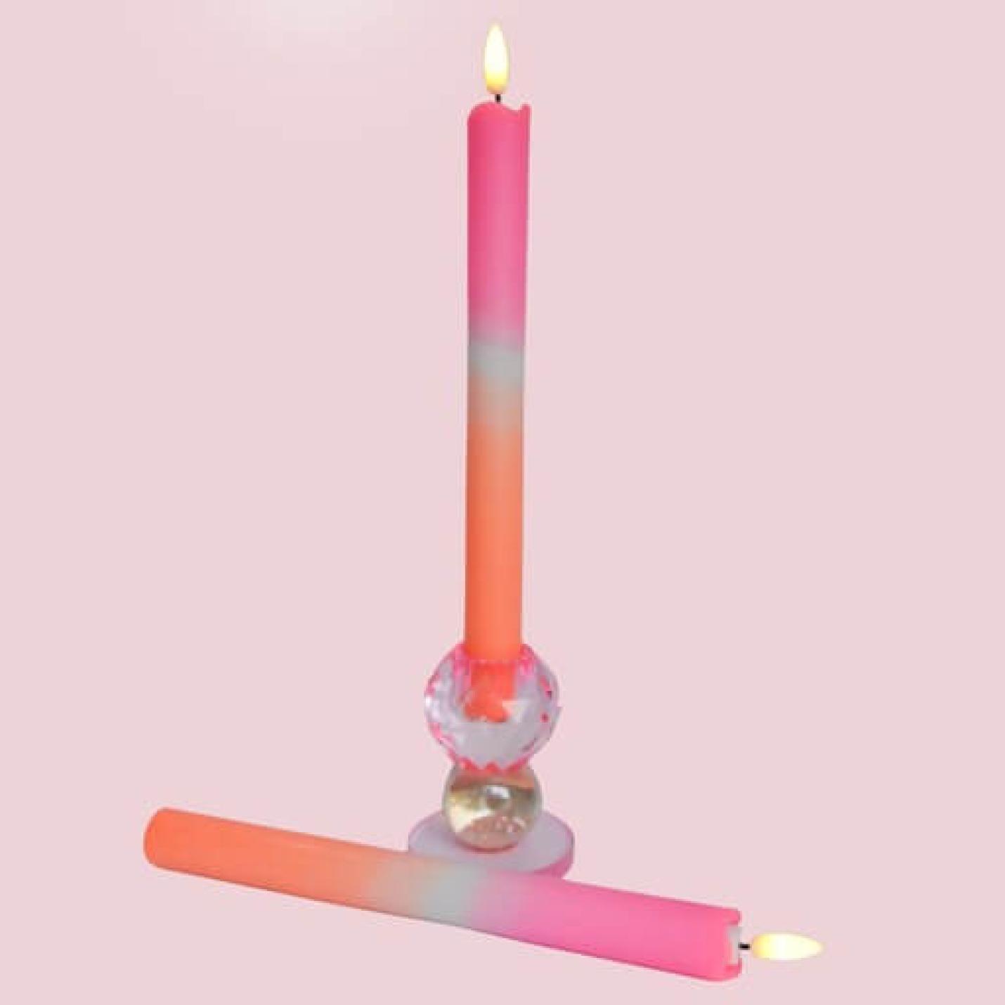 Ledkaars roze-oranje incl. batterijen; Afbeelding: 2