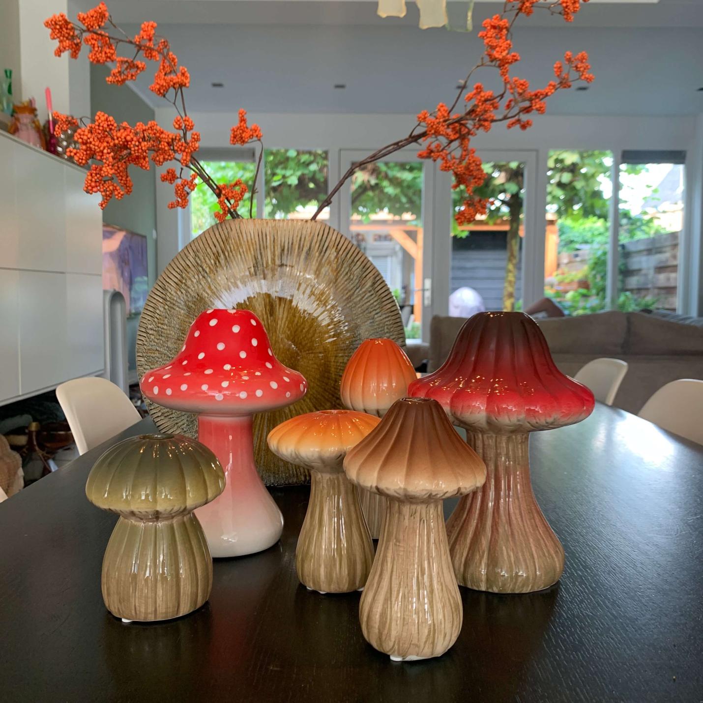 Vaas Paddenstoel Porticini rood; Afbeelding: 2