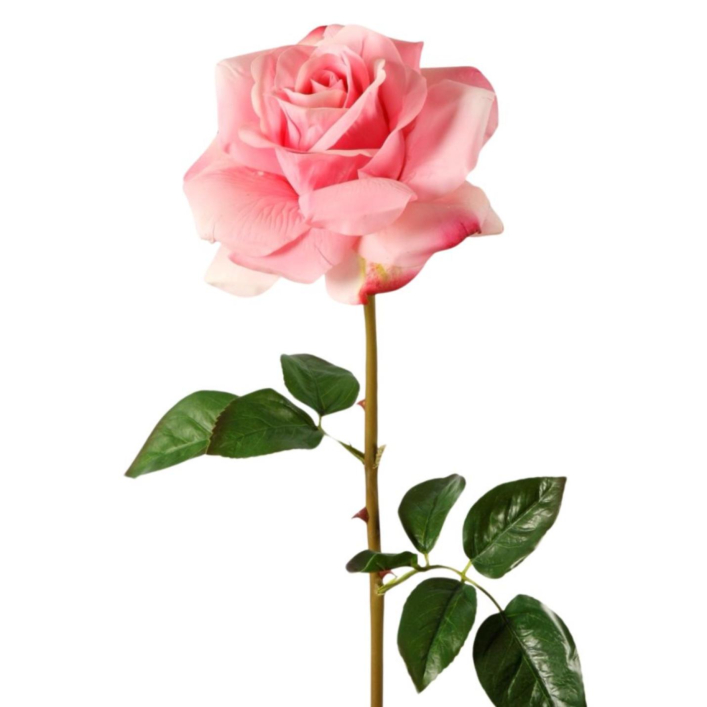 Roze Zijden Roos - real Touch