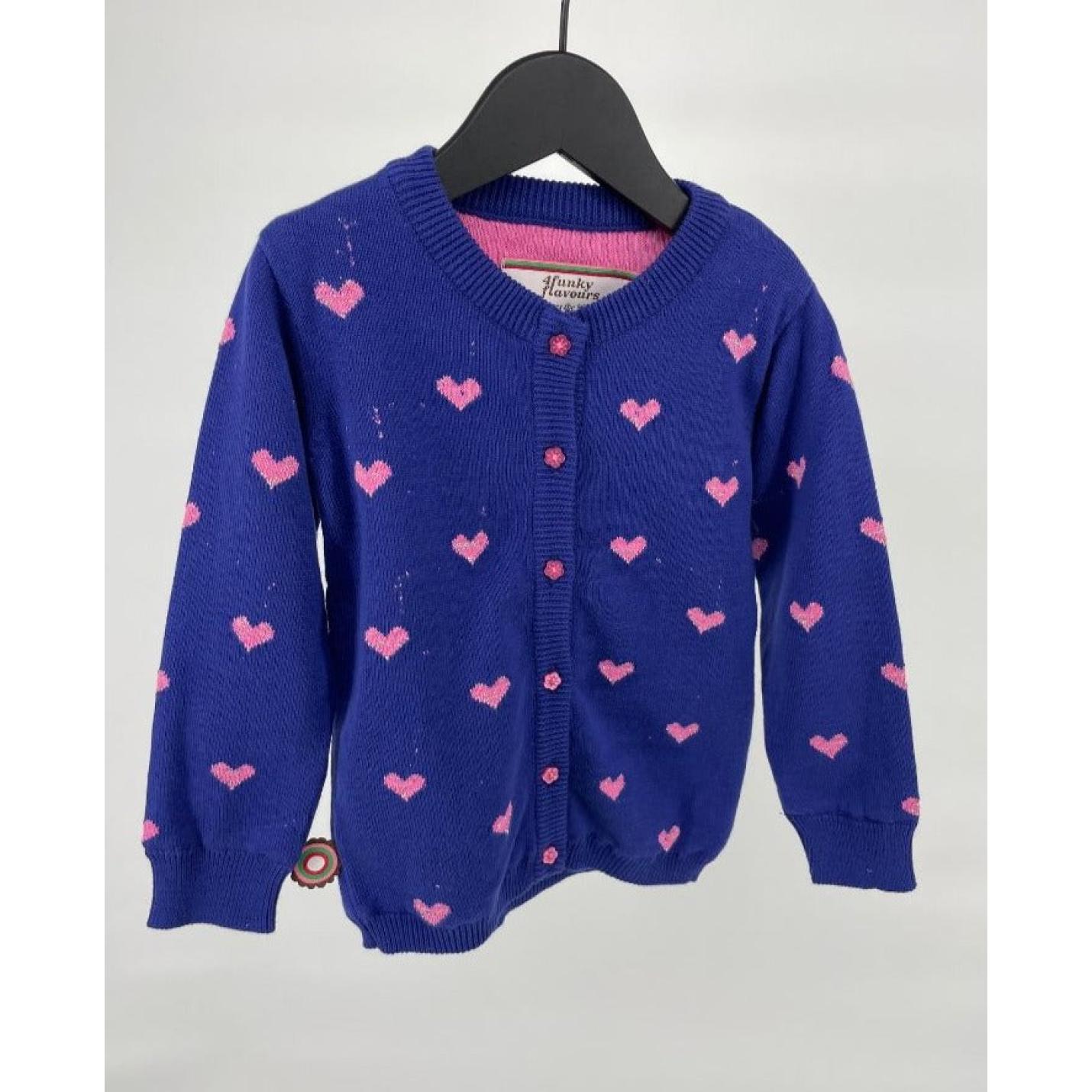 Vest Paars Roze Hartjes Maat 86 / 92; Afbeelding: 2