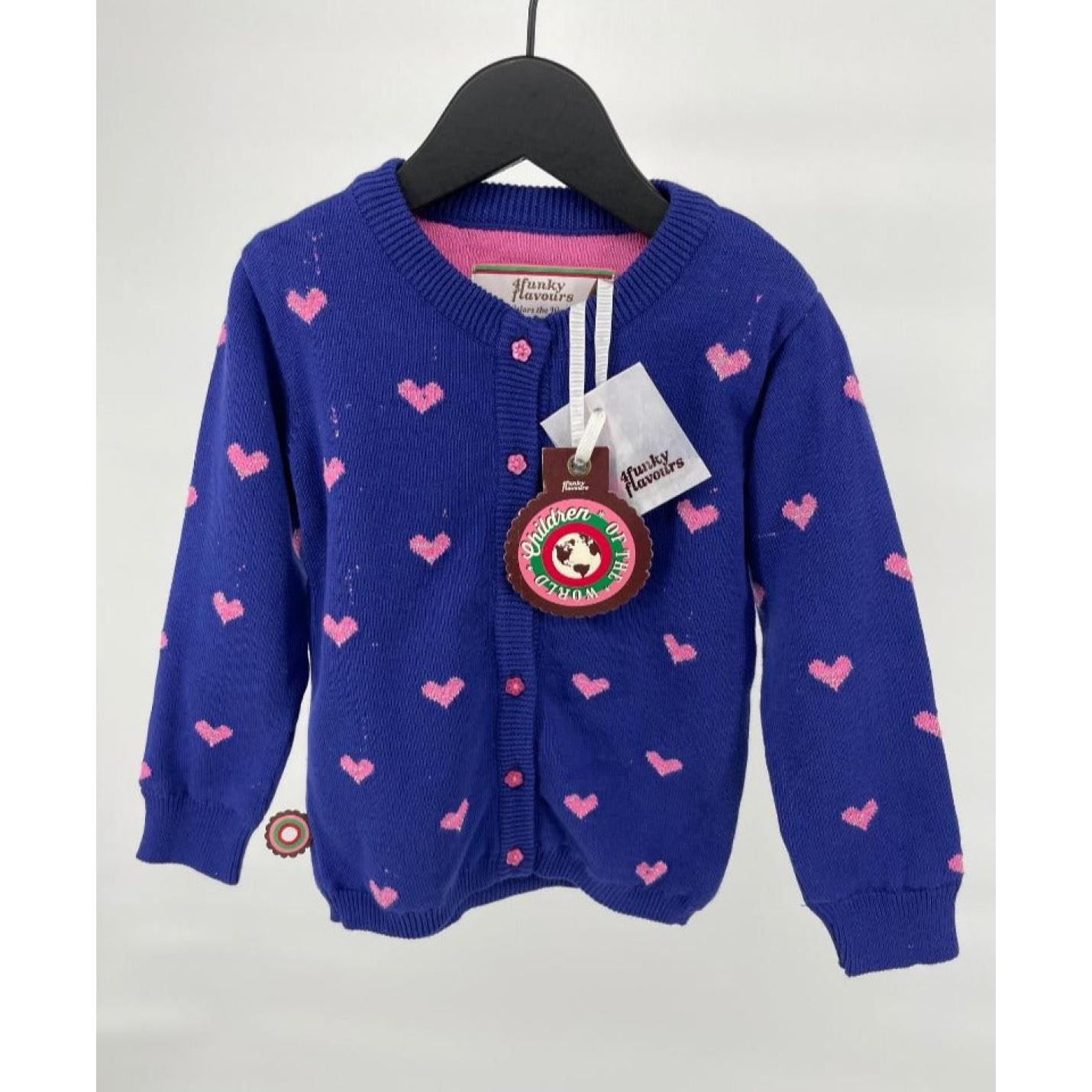 Vest Paars Roze Hartjes Maat 86 / 92