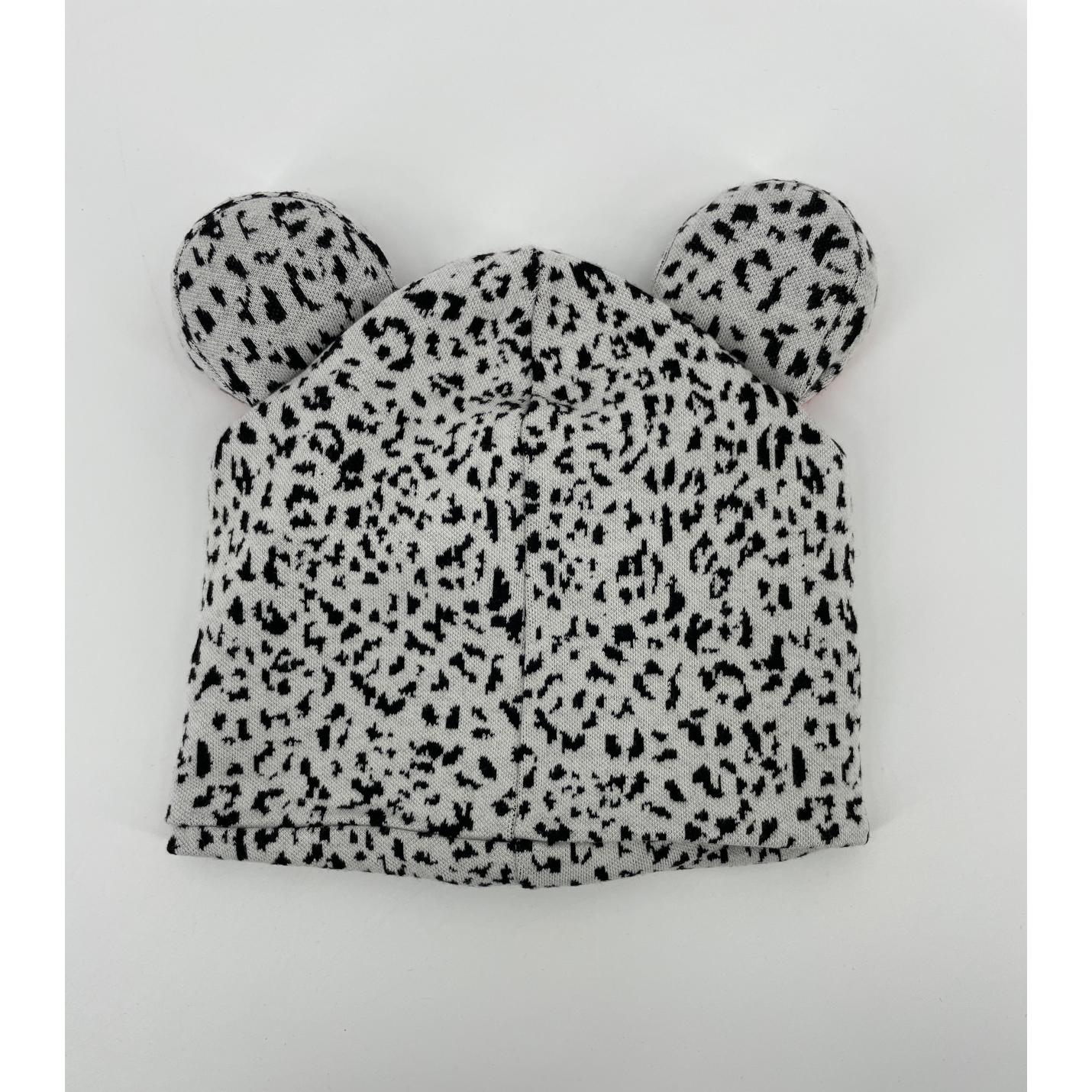 Muts Beige Luipaard Print met Oren Maat 2-4 Jaar; Afbeelding: 3