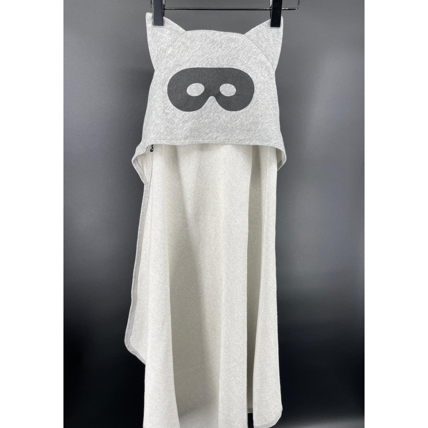 Bad Cape of Verkleed Cape Grijs met Oortjes