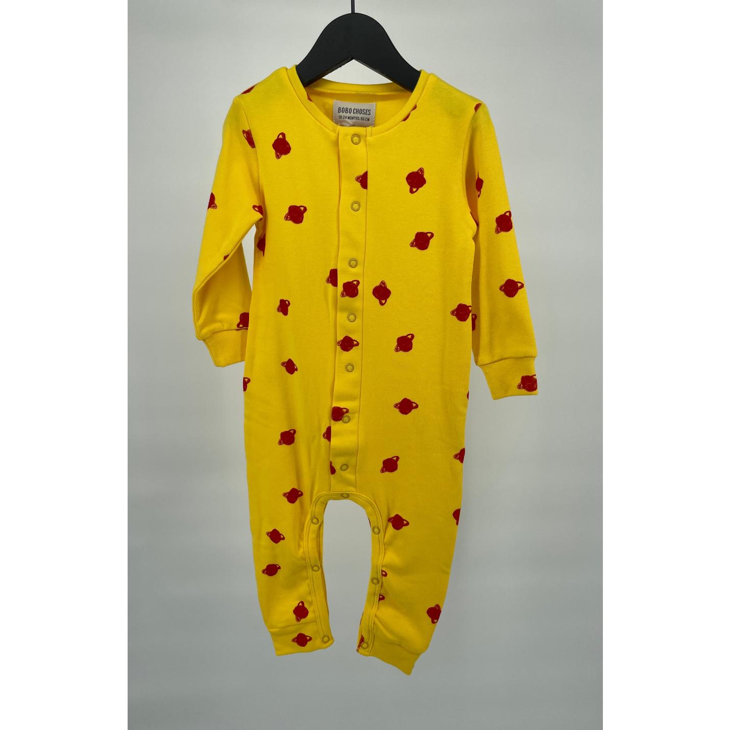 Jumpsuit Geel Rood Saturnus Maat 86 / 92; Afbeelding: 2