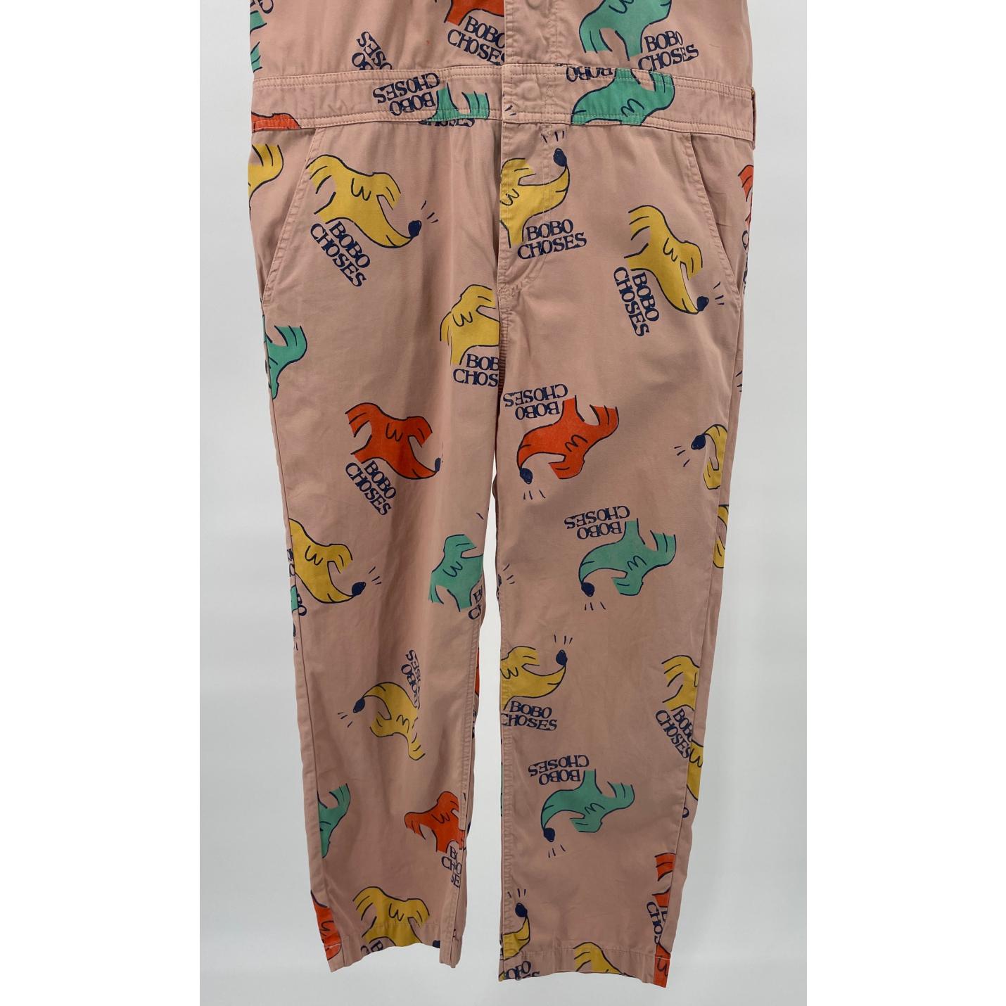 Jumpsuit Overal Beige Korte Mouw Hondjes Print Maat 116 / 122; Afbeelding: 4