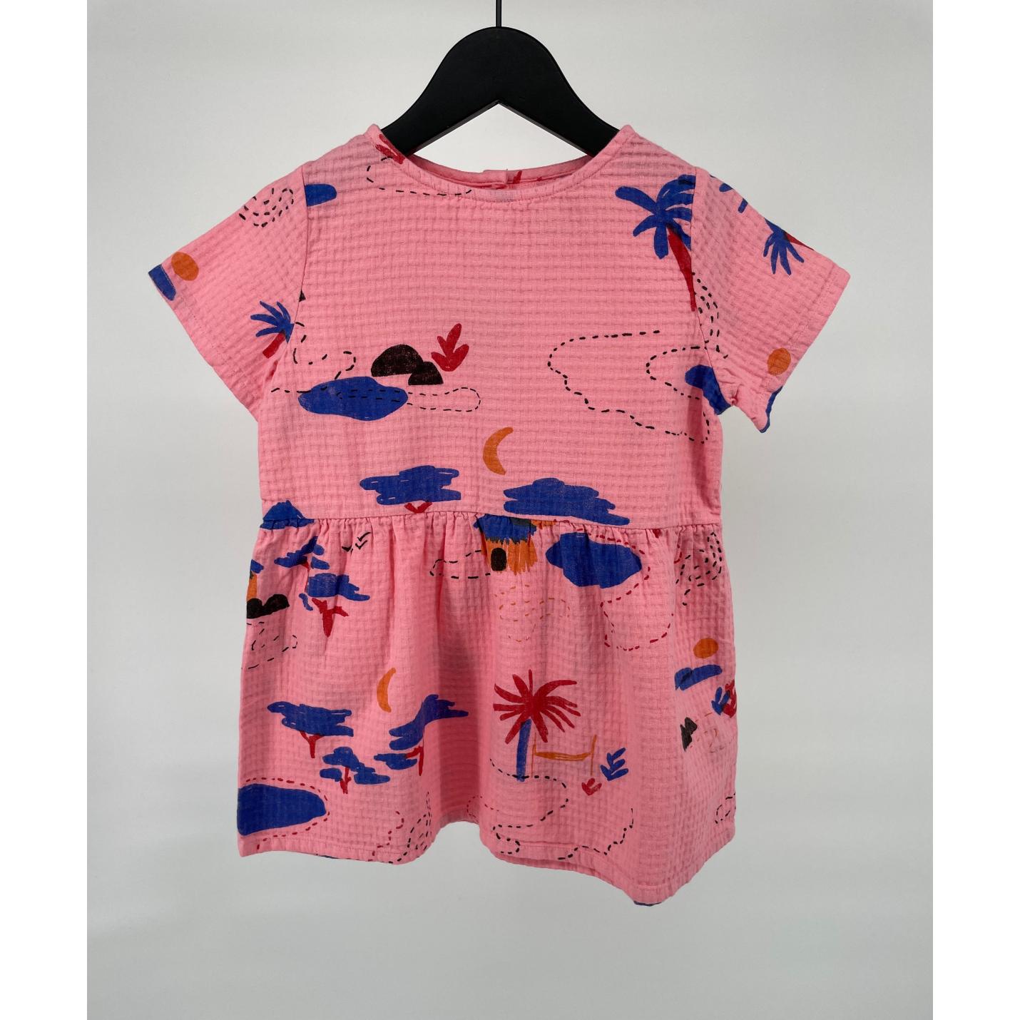 Jurk Roze Korte Mouw Afrika Print Maat 92 / 98; Afbeelding: 2