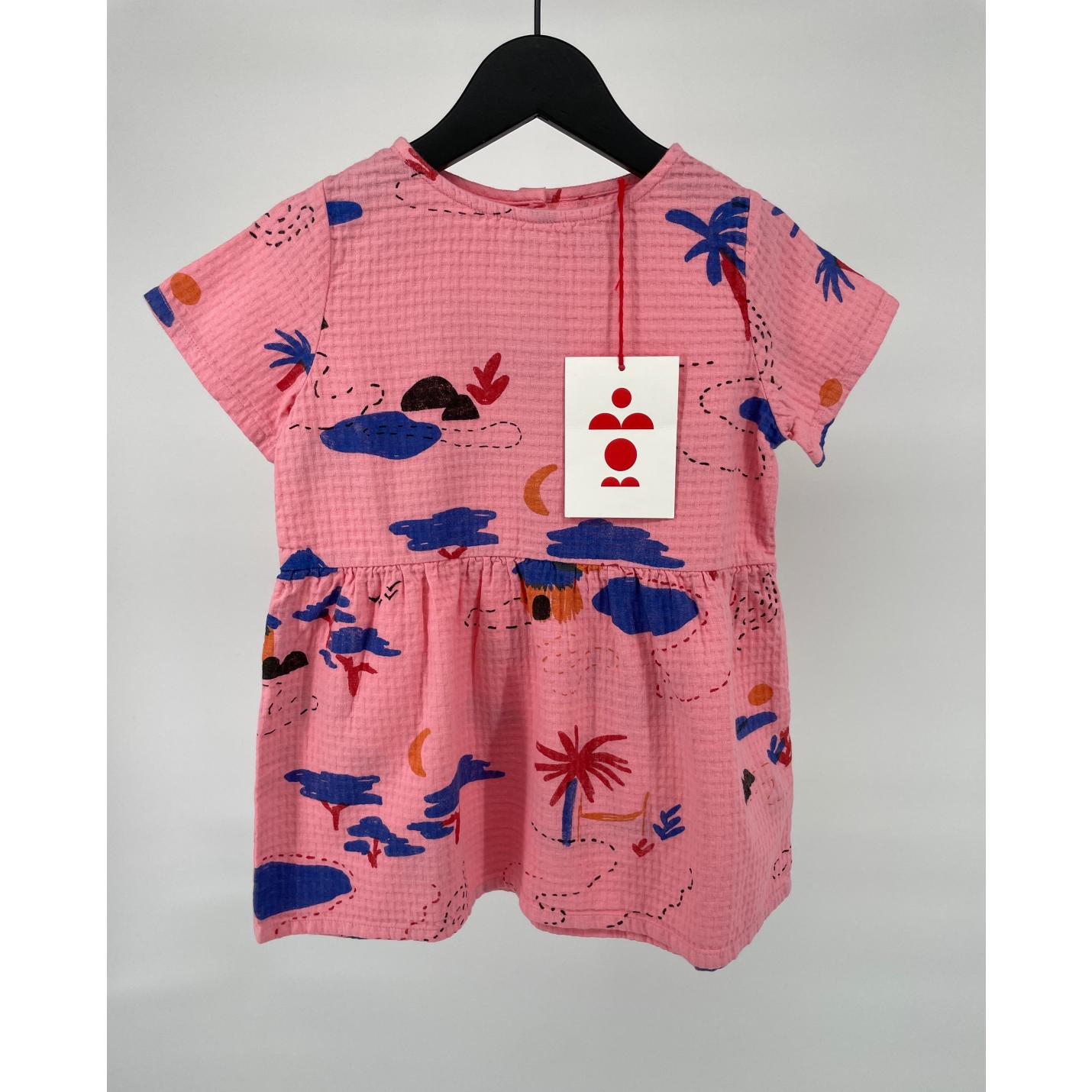 Jurk Roze Korte Mouw Afrika Print Maat 92 / 98