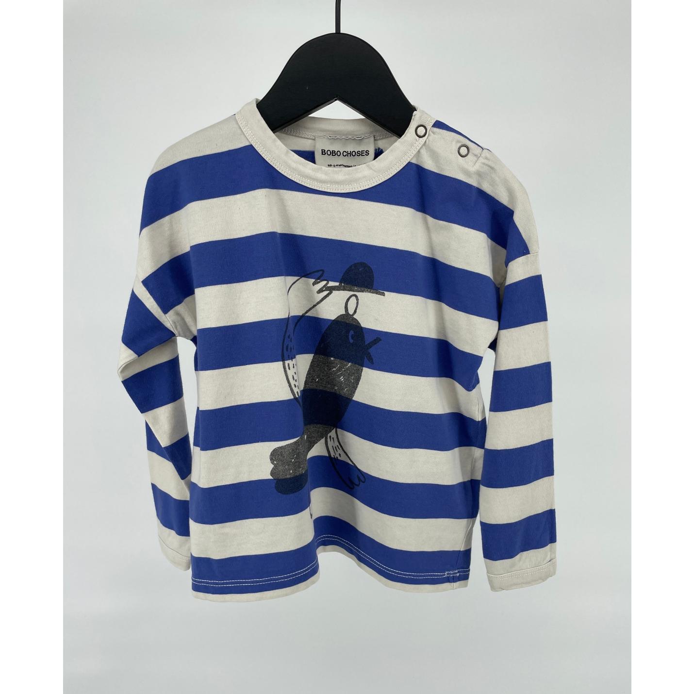 Longsleeve Blauw Wit Vogel Maat 86 / 92; Afbeelding: 2