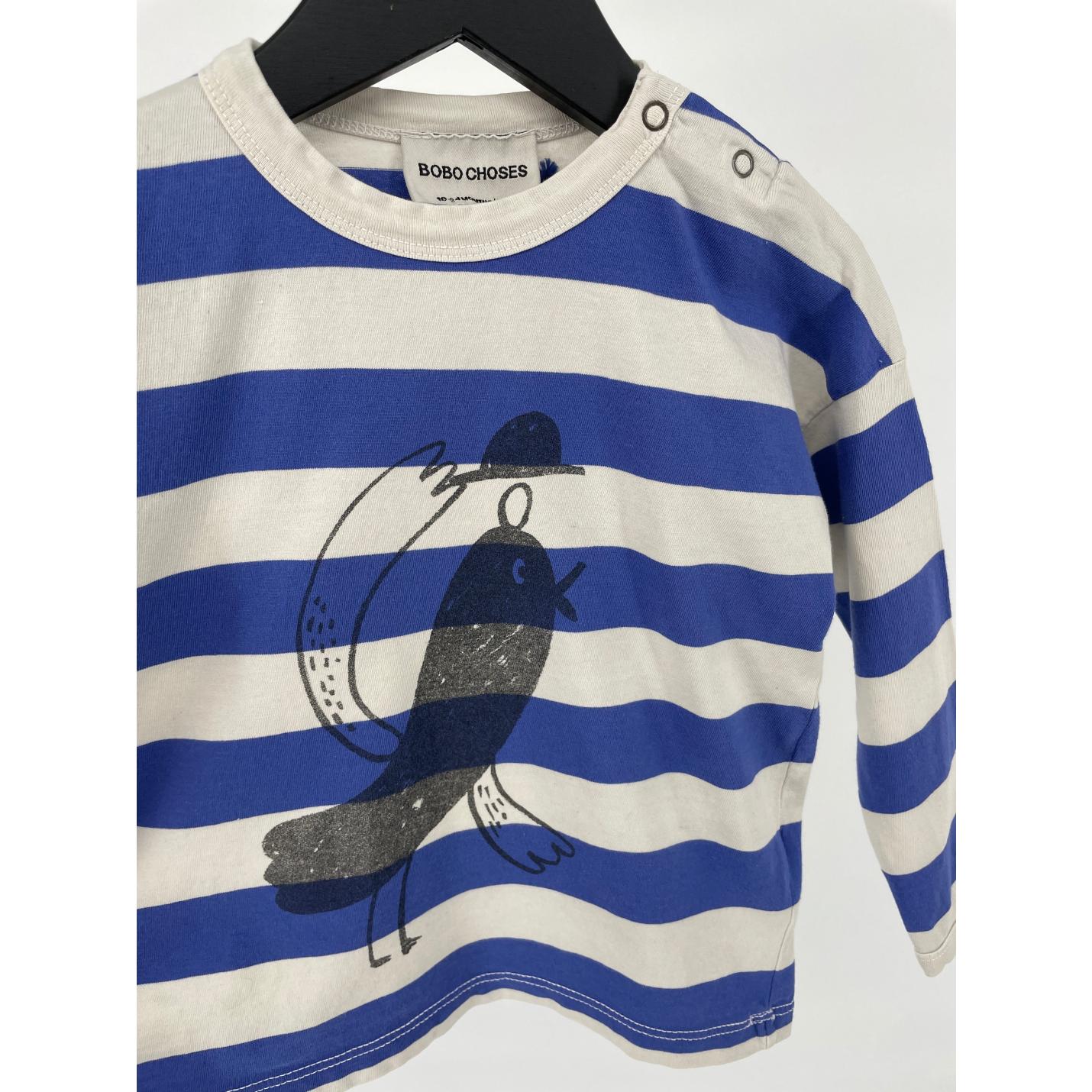Longsleeve Blauw Wit Vogel Maat 86 / 92; Afbeelding: 4
