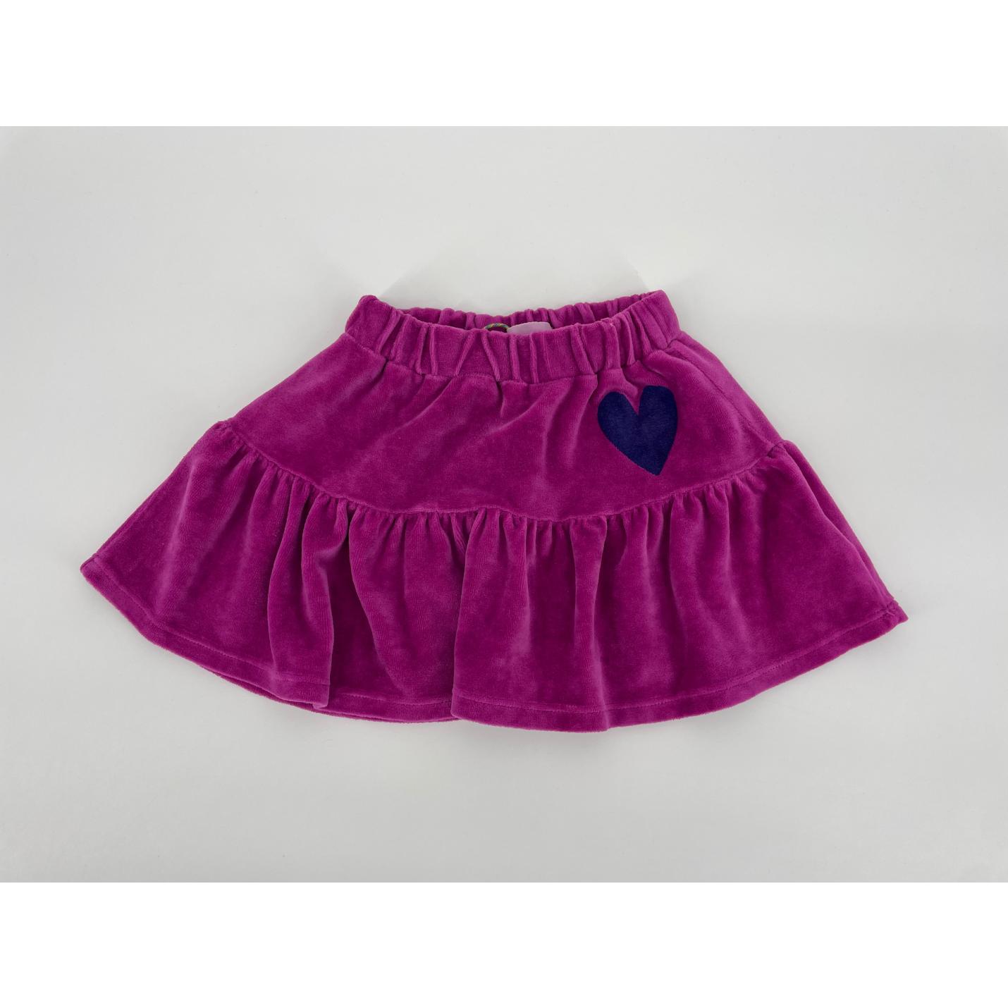 Rok Roze Velours Hartje Maat 92 / 98; Afbeelding: 2