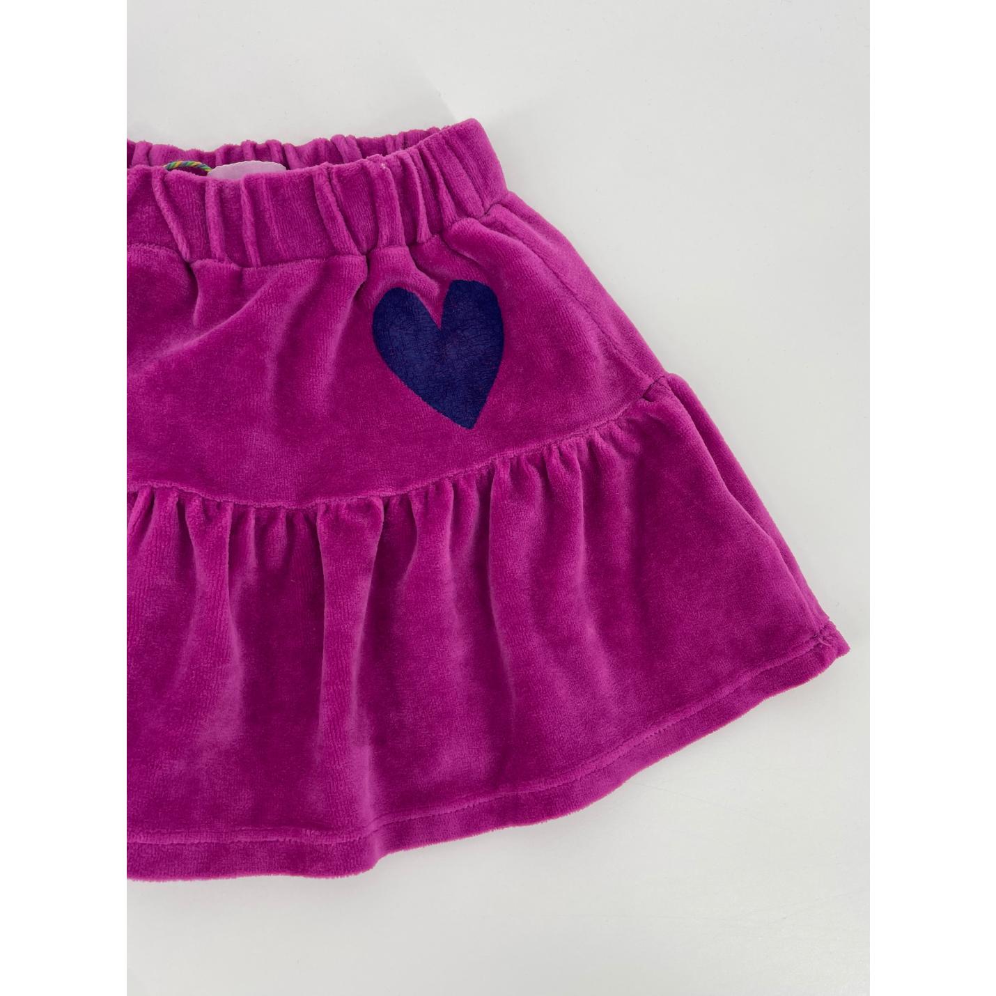Rok Roze Velours Hartje Maat 92 / 98; Afbeelding: 4